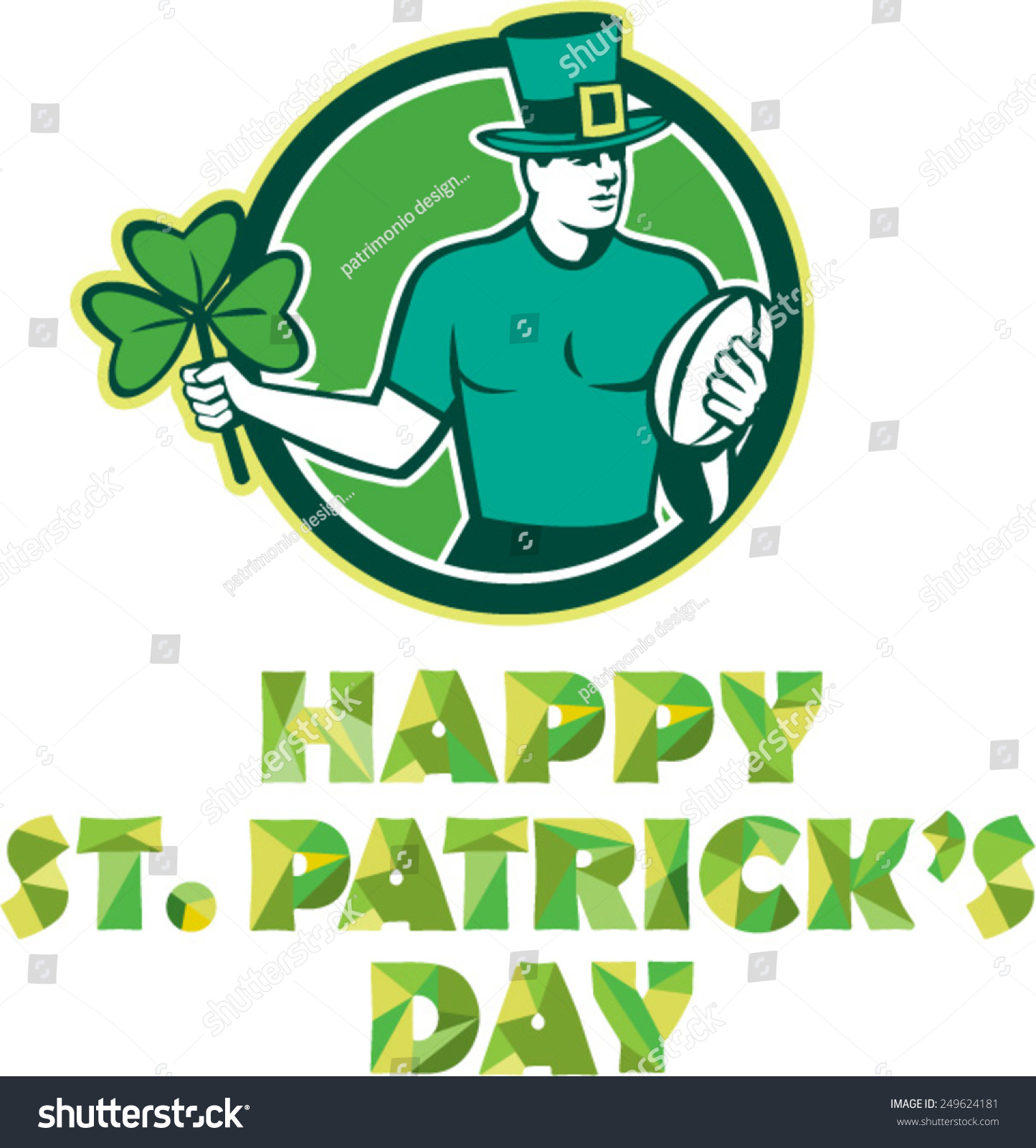 Illustration Irish Rugby Player Wearing Top Stock Vector (Royalty Free ...