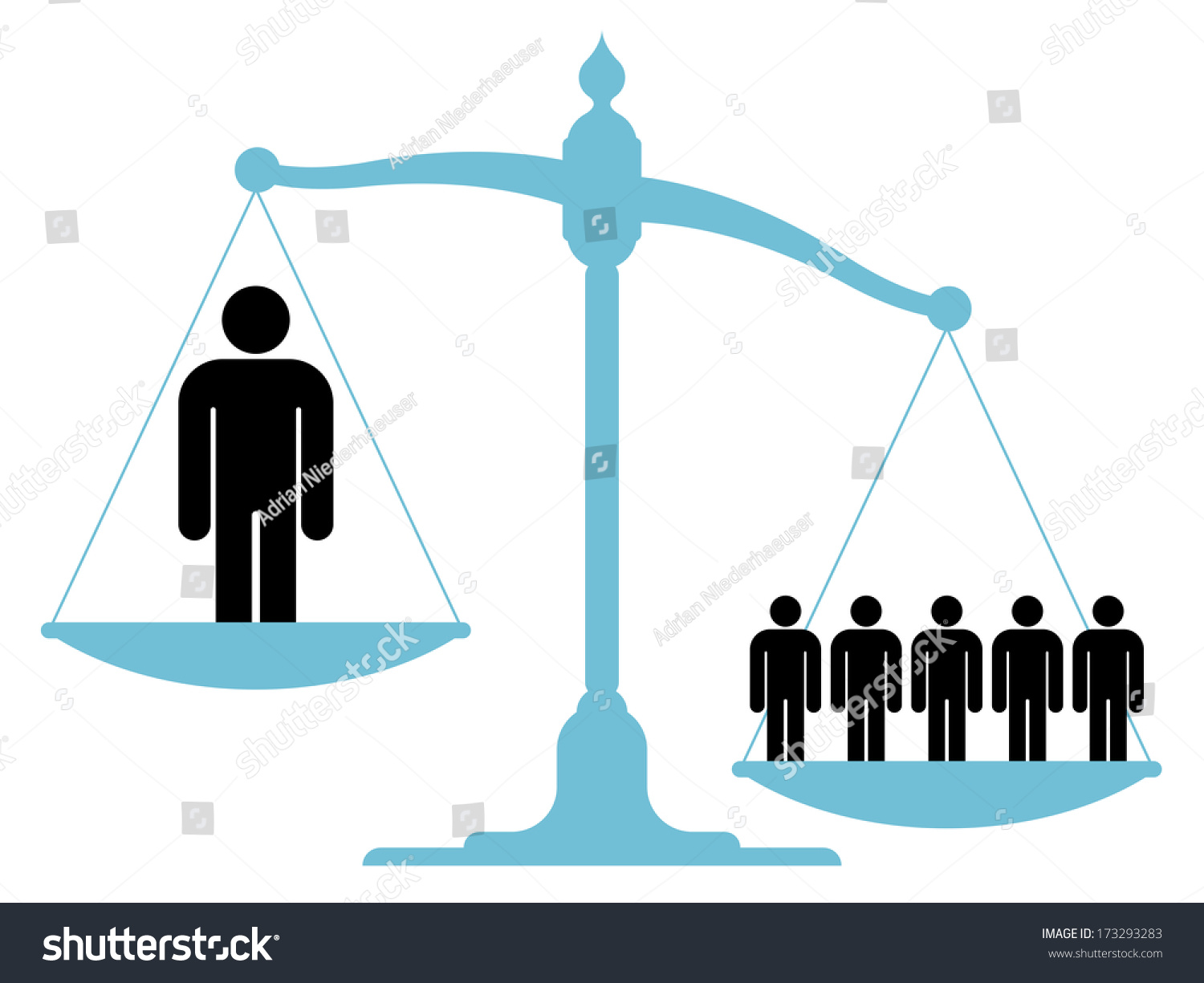 Illustration Unbalanced Vintage Scale Single Man Stock Vector (Royalty ...