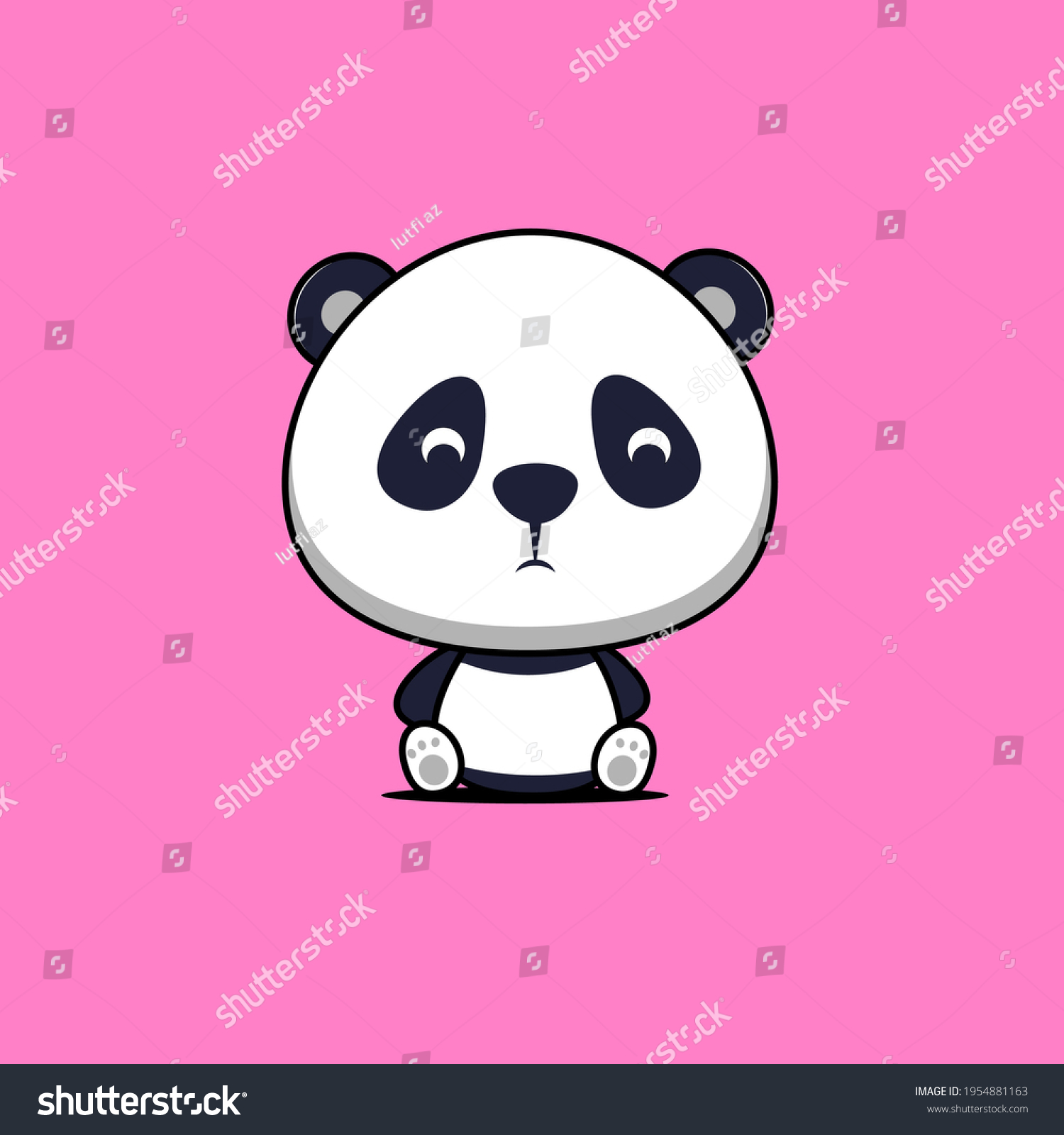 Illustration Angry Cute Panda Vector Design Stock Vector (Royalty Free ...