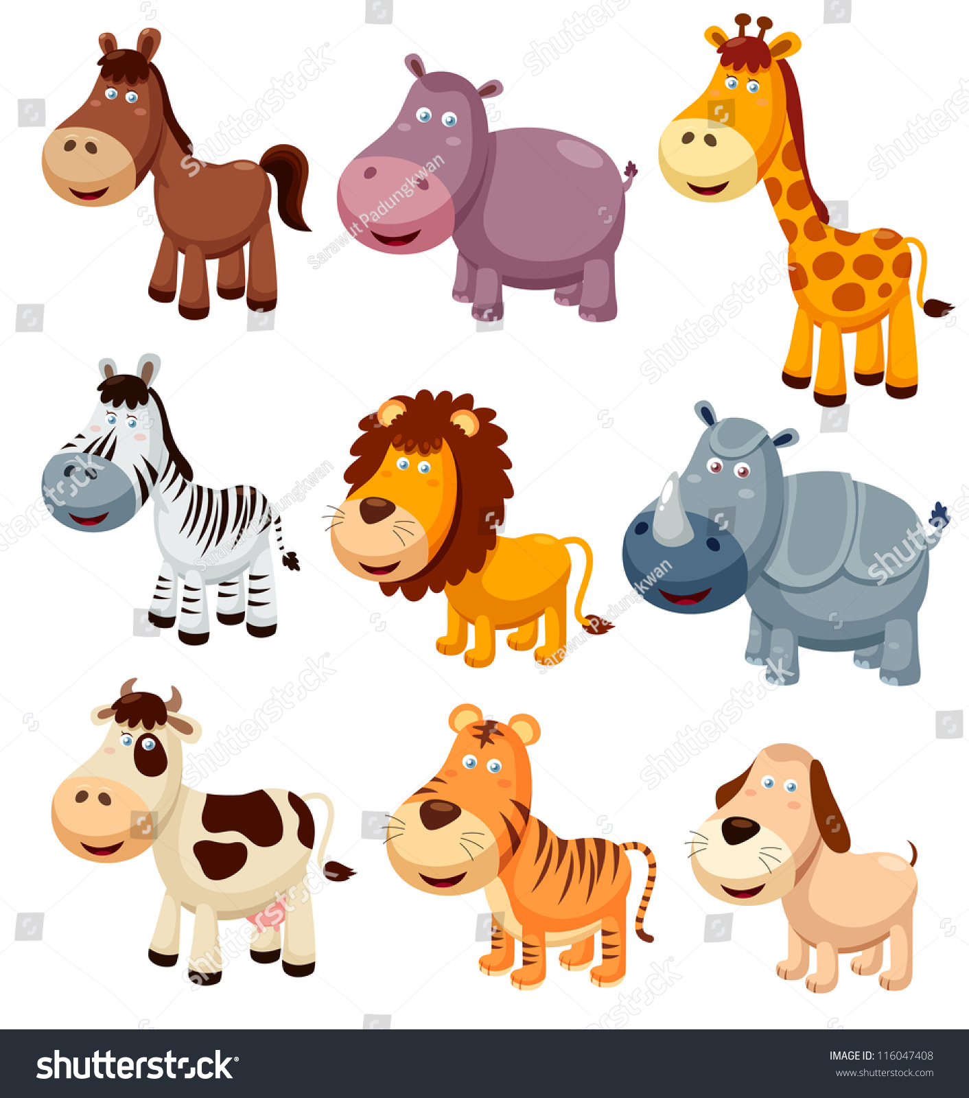 Illustration Animals Cartoon Vector Stock Vector (Royalty Free