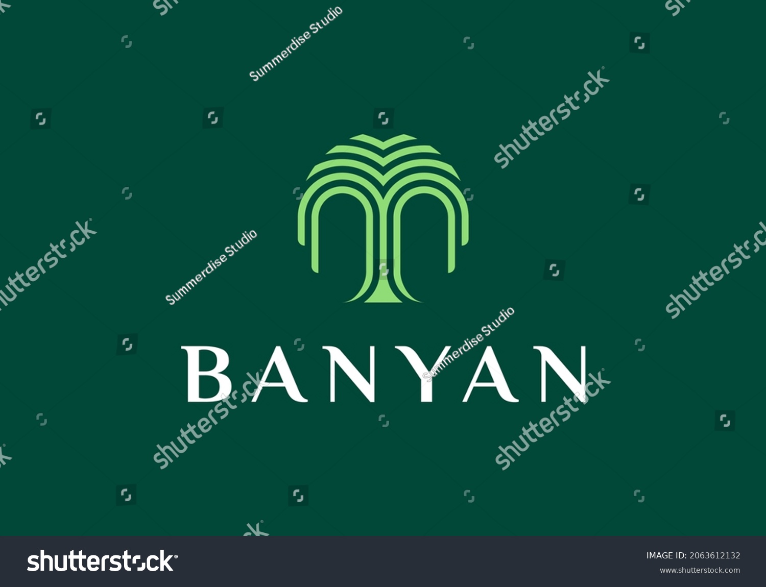 SVG of Illustration of banyan tree minimalist creative logo
 svg