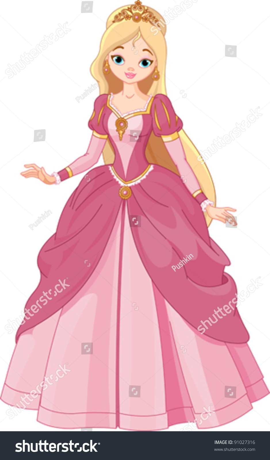 Illustration Of Beautiful Princess - 91027316 : Shutterstock