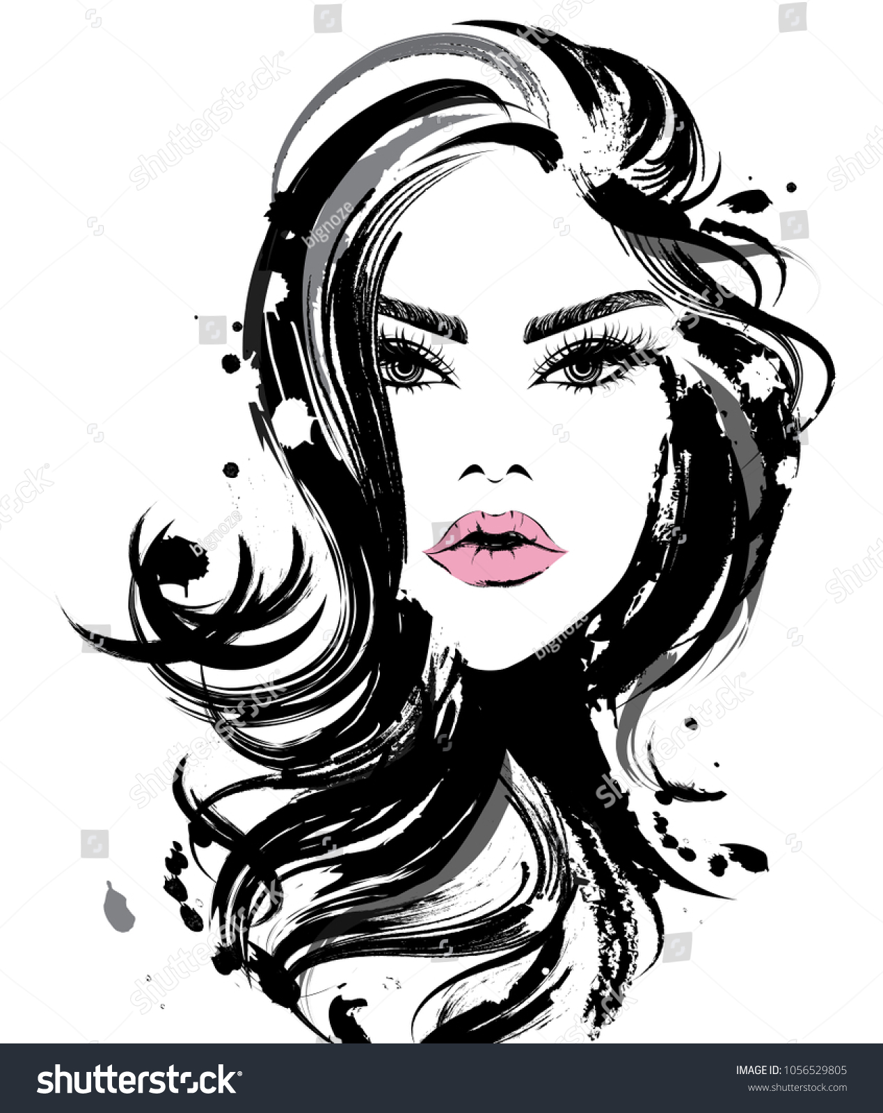 Illustration Beautiful Women Logo Women Face Stock Vector Royalty Free 1056529805 Shutterstock 2135