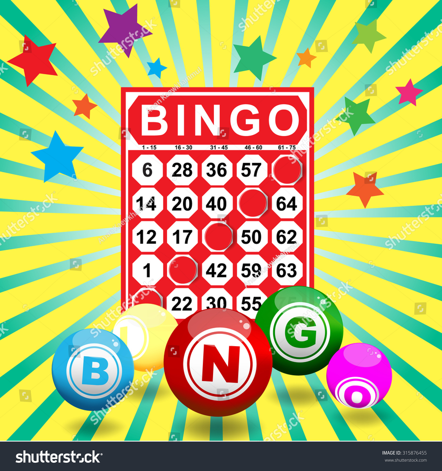 Illustration Of Bingo Card And Ball - 315876455 : Shutterstock