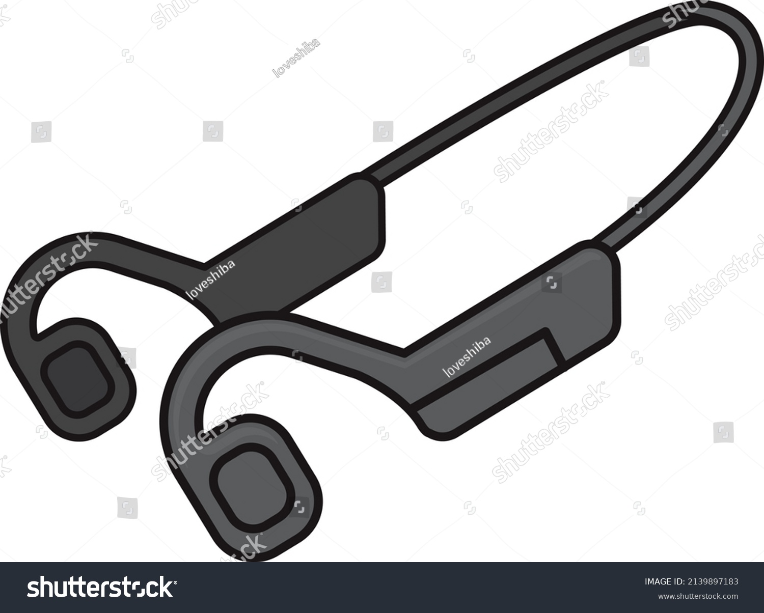 SVG of Illustration of black bone conduction earphones svg