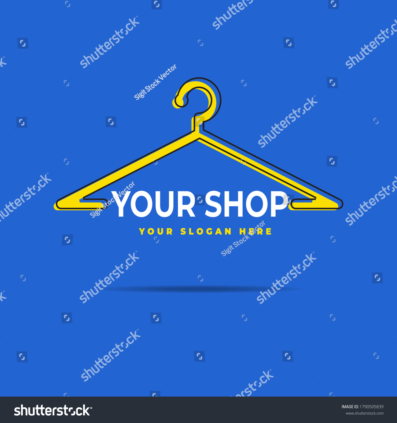 Illustration Botique Logo Design Hanger Symbol Stock Vector (Royalty ...