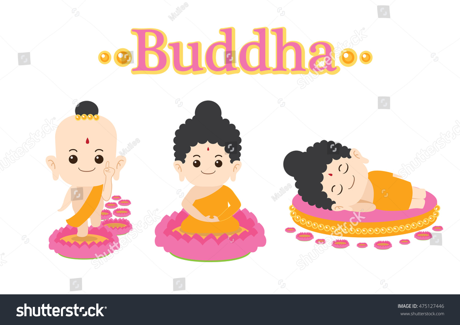 Illustration Buddhascartoon Stock Vector (Royalty Free) 475127446