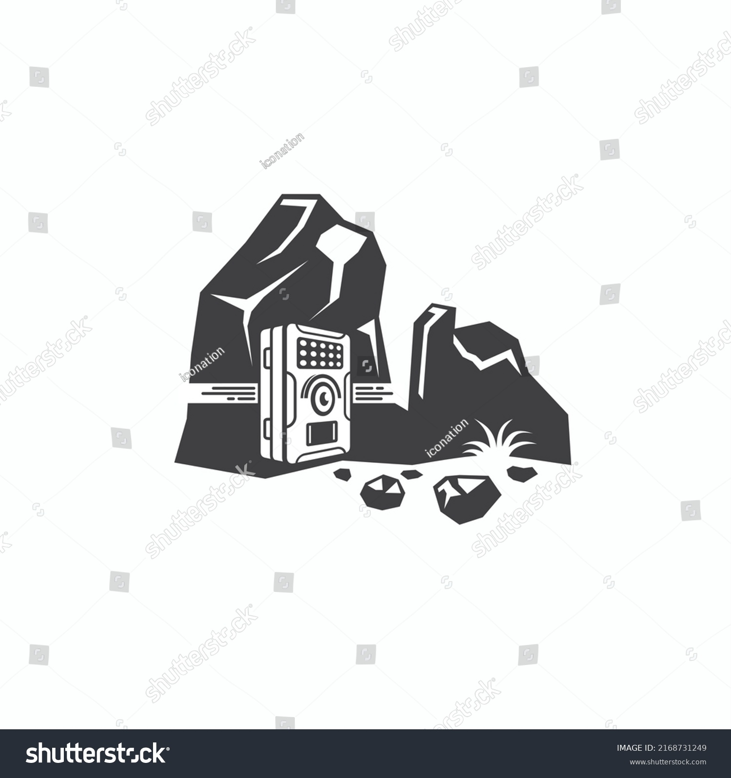 Illustration Camera Trap Camera Wild Vector Stock Vector (Royalty Free ...