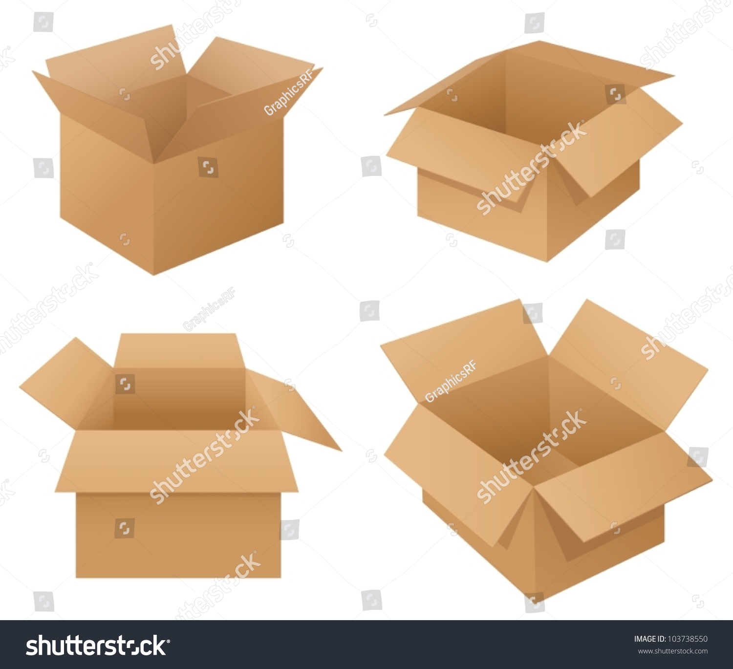 Illustration Cardboard Boxes On White Stock Vector (Royalty Free ...