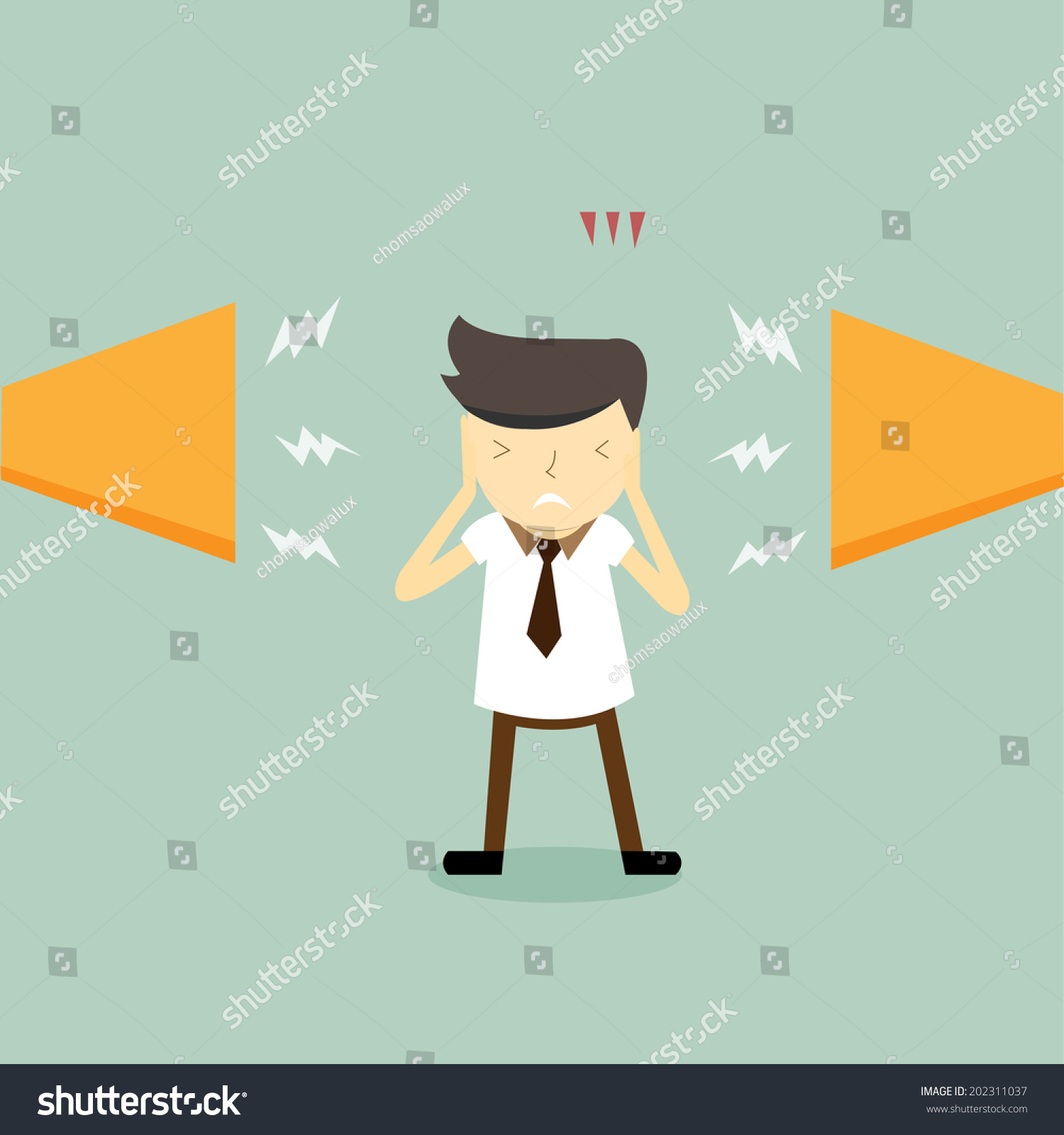 Illustration Cartoon Businessman Noisy Megaphone Stock Vector 202311037 ...