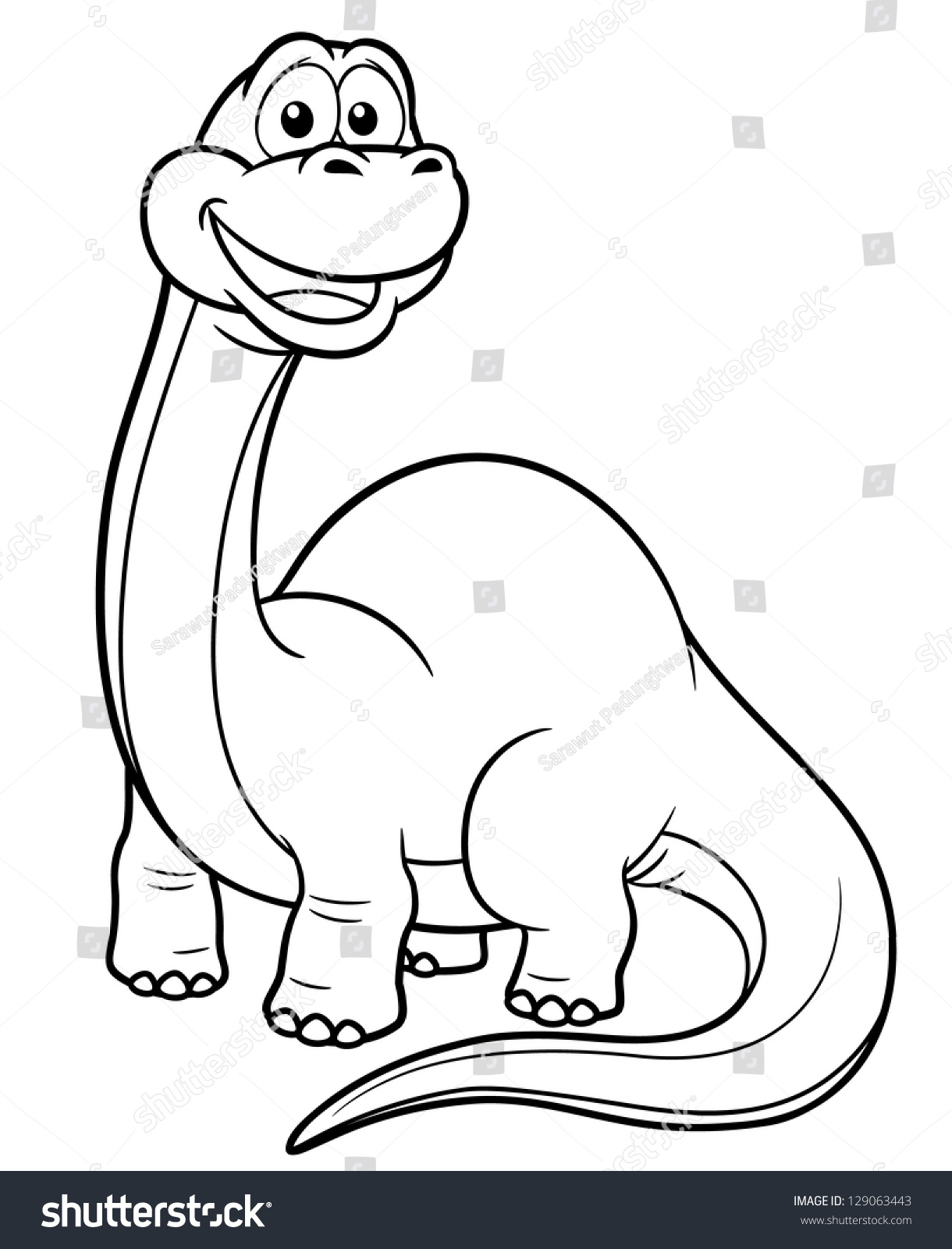 Illustration Cartoon Dinosaur Coloring Book Stock Vector 129063443 ... Illustration Cartoon Dinosaur Coloring Book Stock Vector 129063443 ...