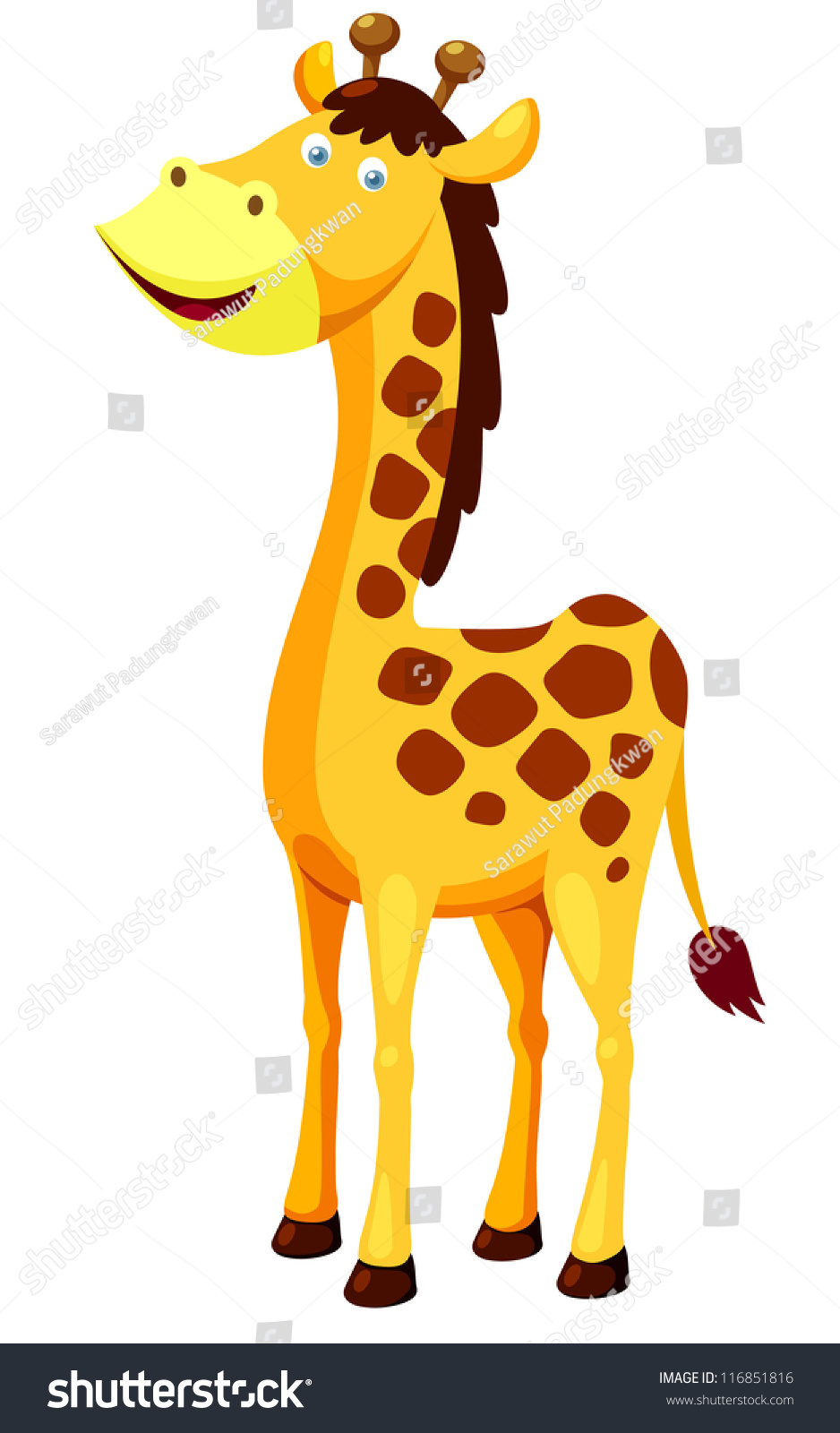 Illustration Of Cartoon Giraffe.Vector - 116851816 : Shutterstock