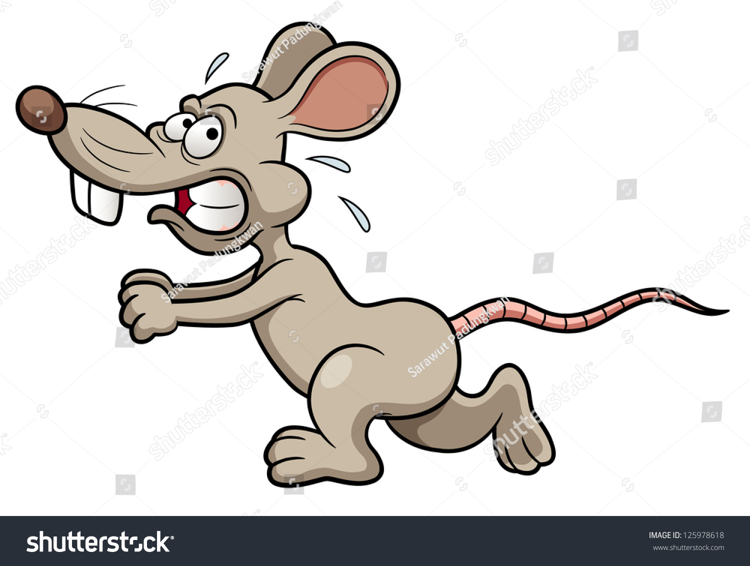 Illustration Of Cartoon Rat Running - 125978618 : Shutterstock