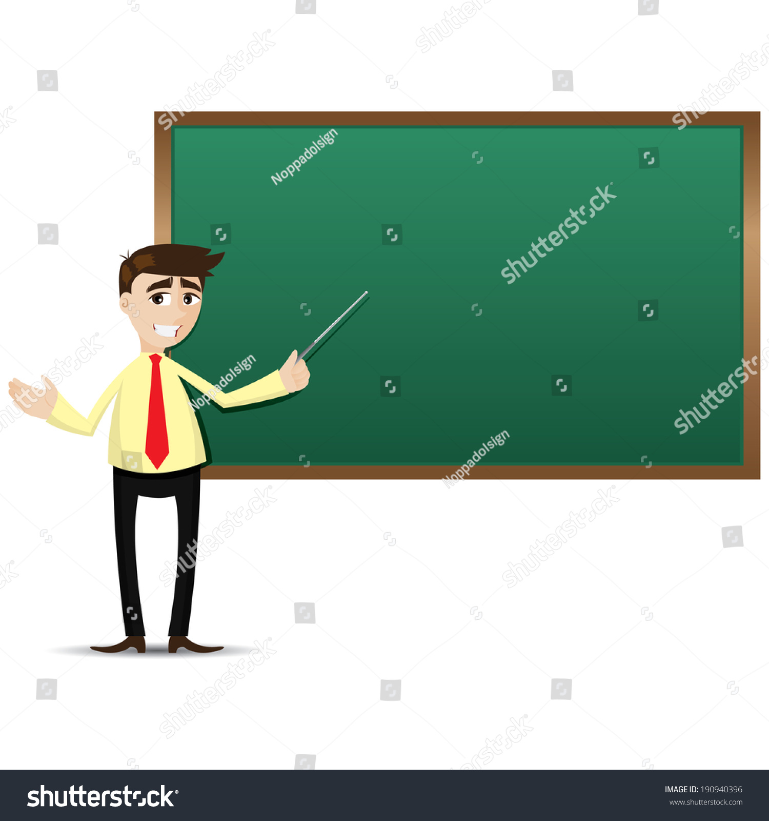 Illustration Cartoon Teacher Black Board Stock Vector (Royalty Free ...