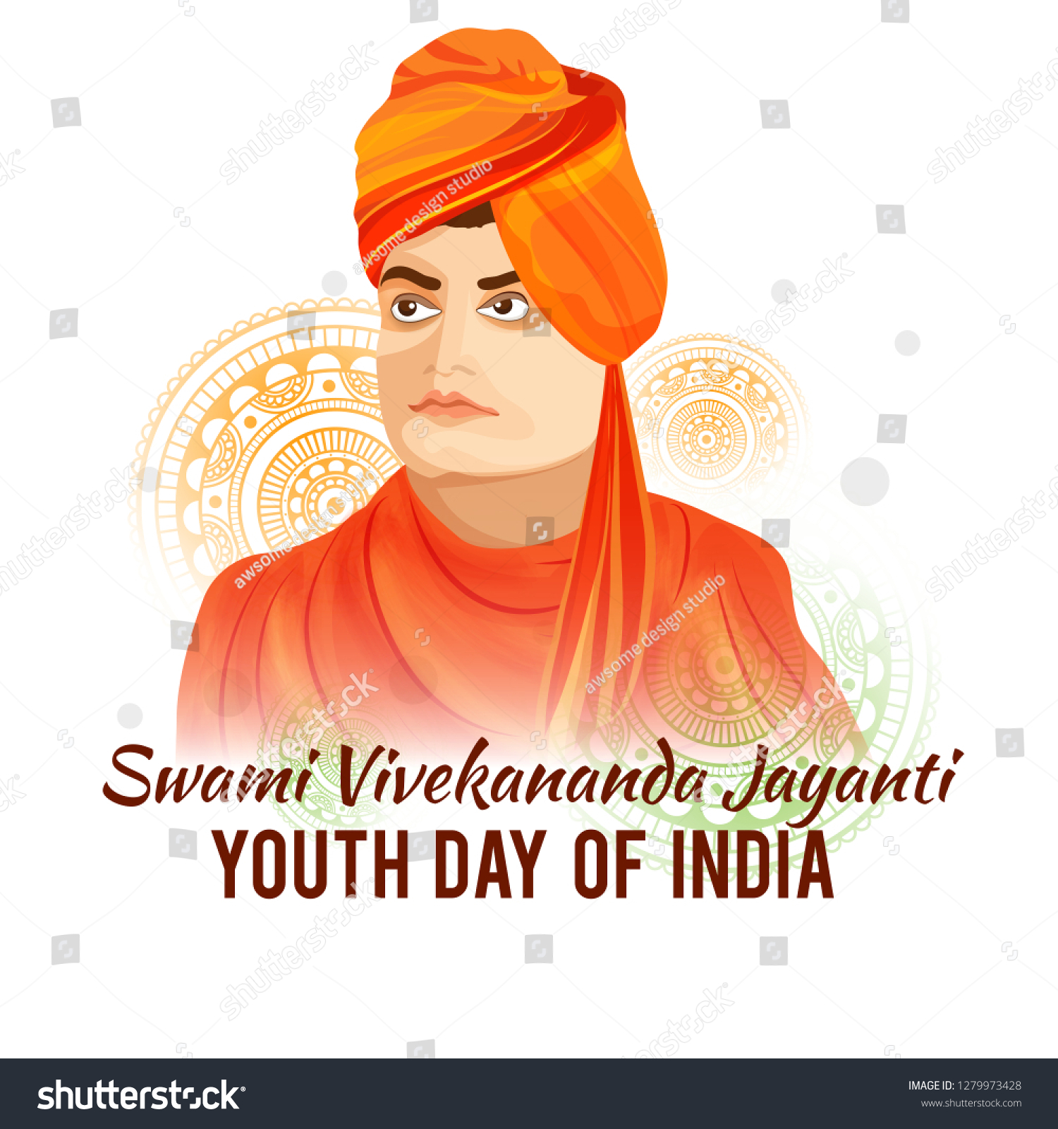 Illustration Celebrate Swami Vivekananda Jayanti Background Stock ...