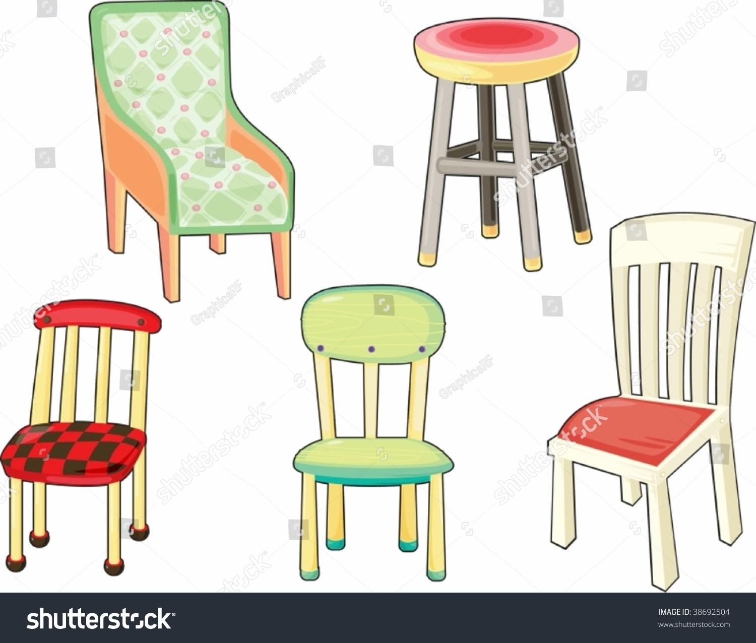 Illustration Chairs On White Stock Vector 38692504 - Shutterstock