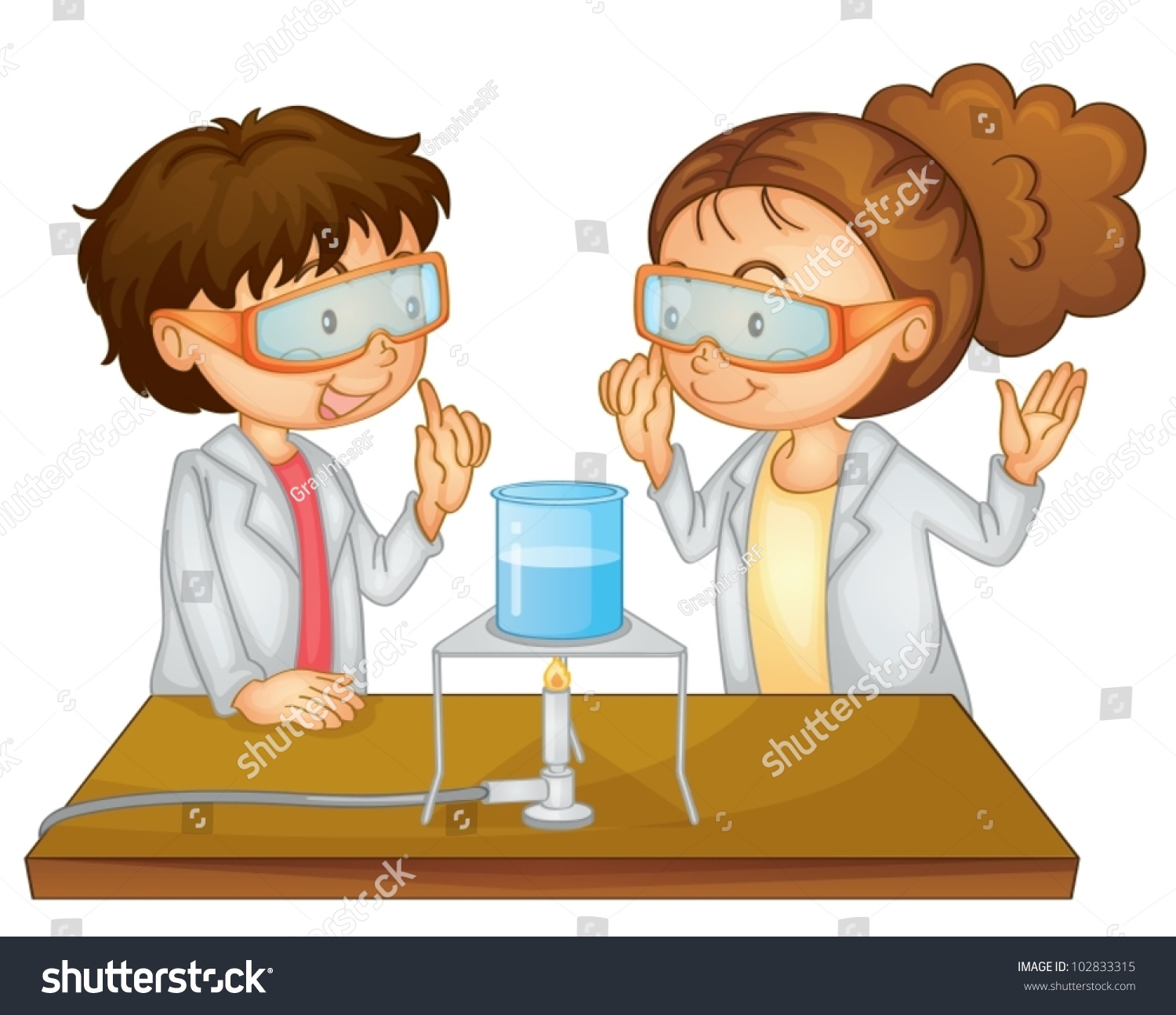 Illustration 2 Children Doing Science Stock Vector 102833315 - Shutterstock