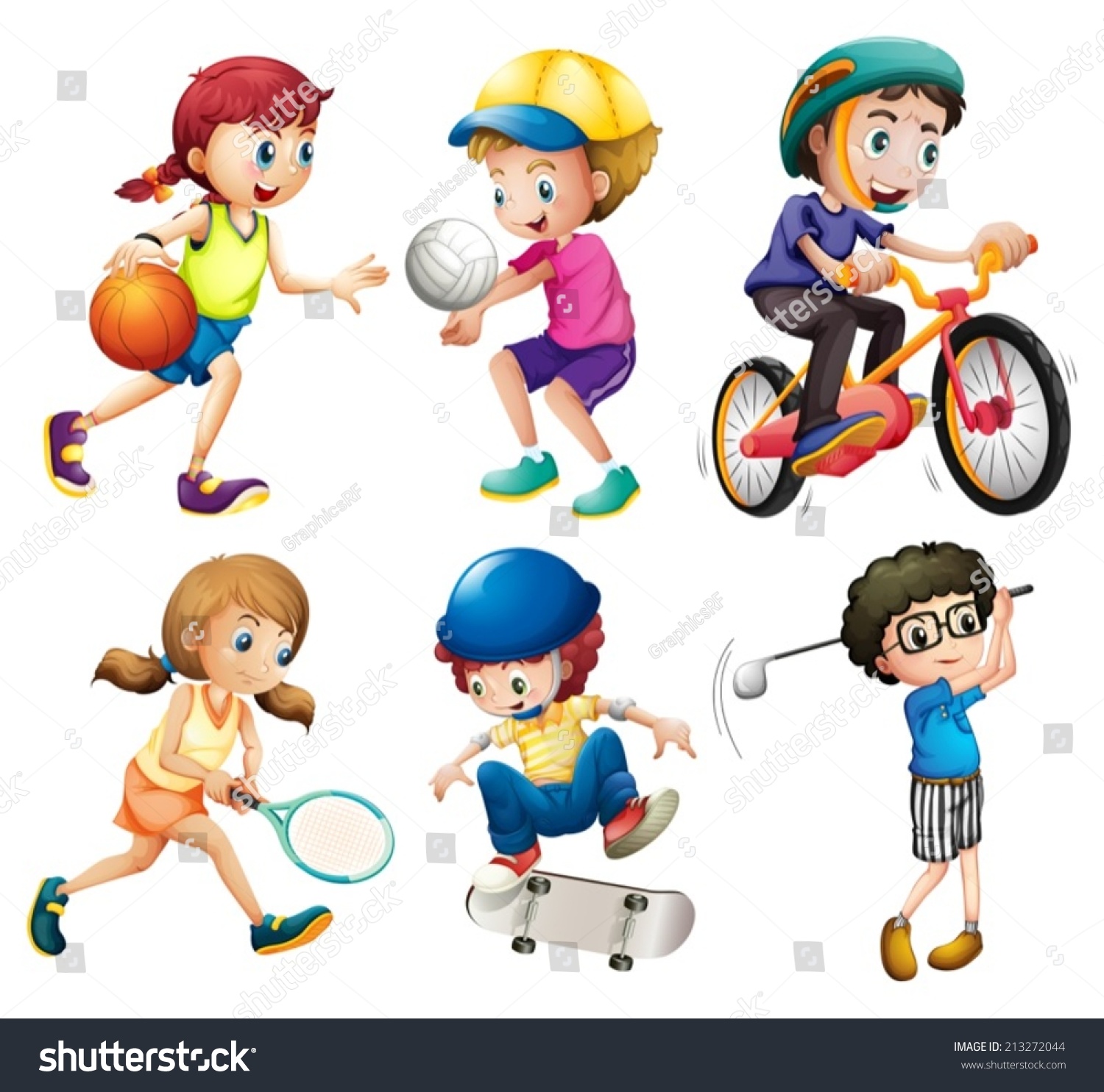 Illustration Of Children Playing Sports - 213272044 : Shutterstock