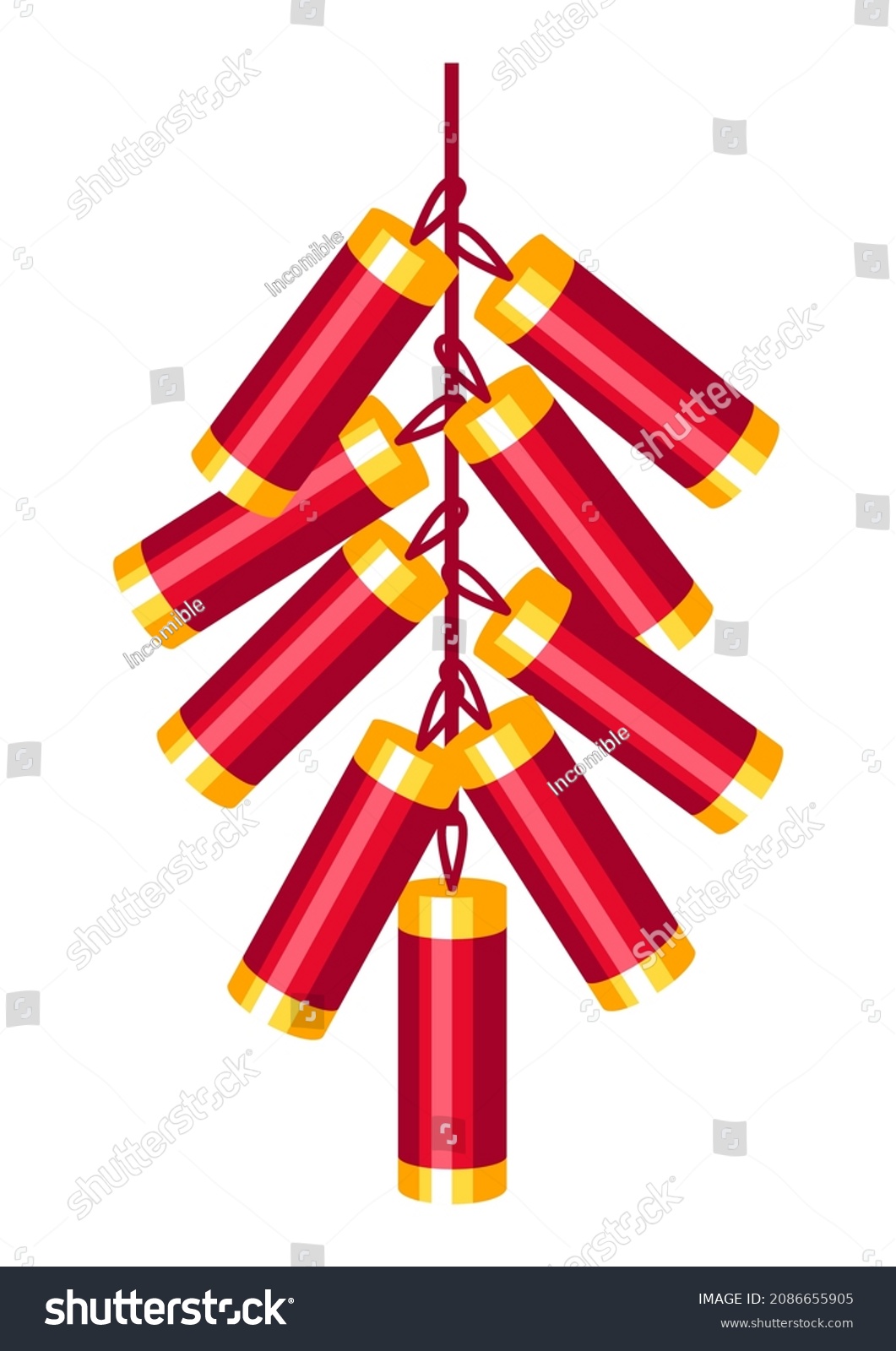 Illustration Chinese Fireworks Asian Tradition New Stock Vector ...