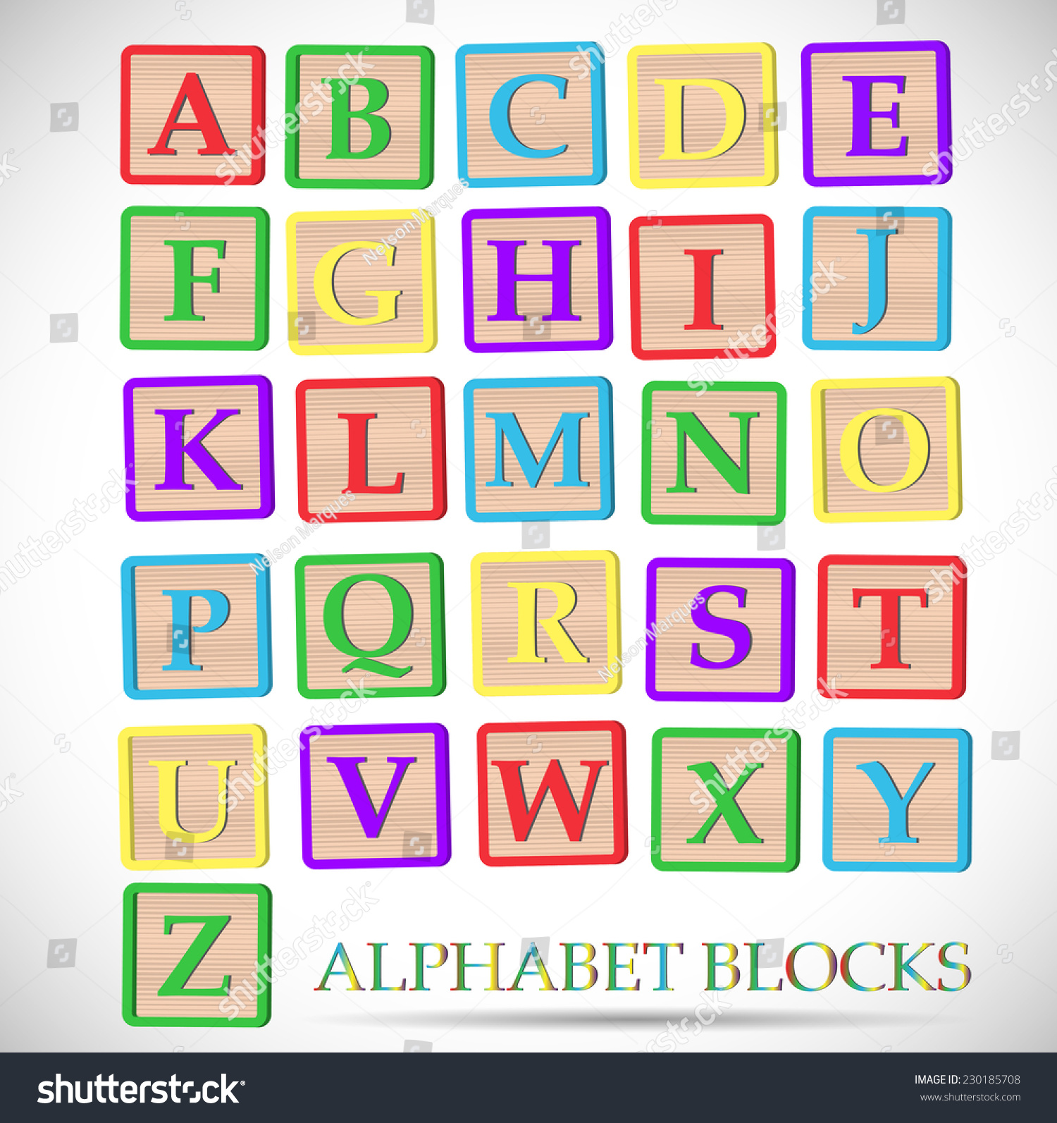 Illustration Of Colorful Alphabet Blocks Isolated On A White Background ...