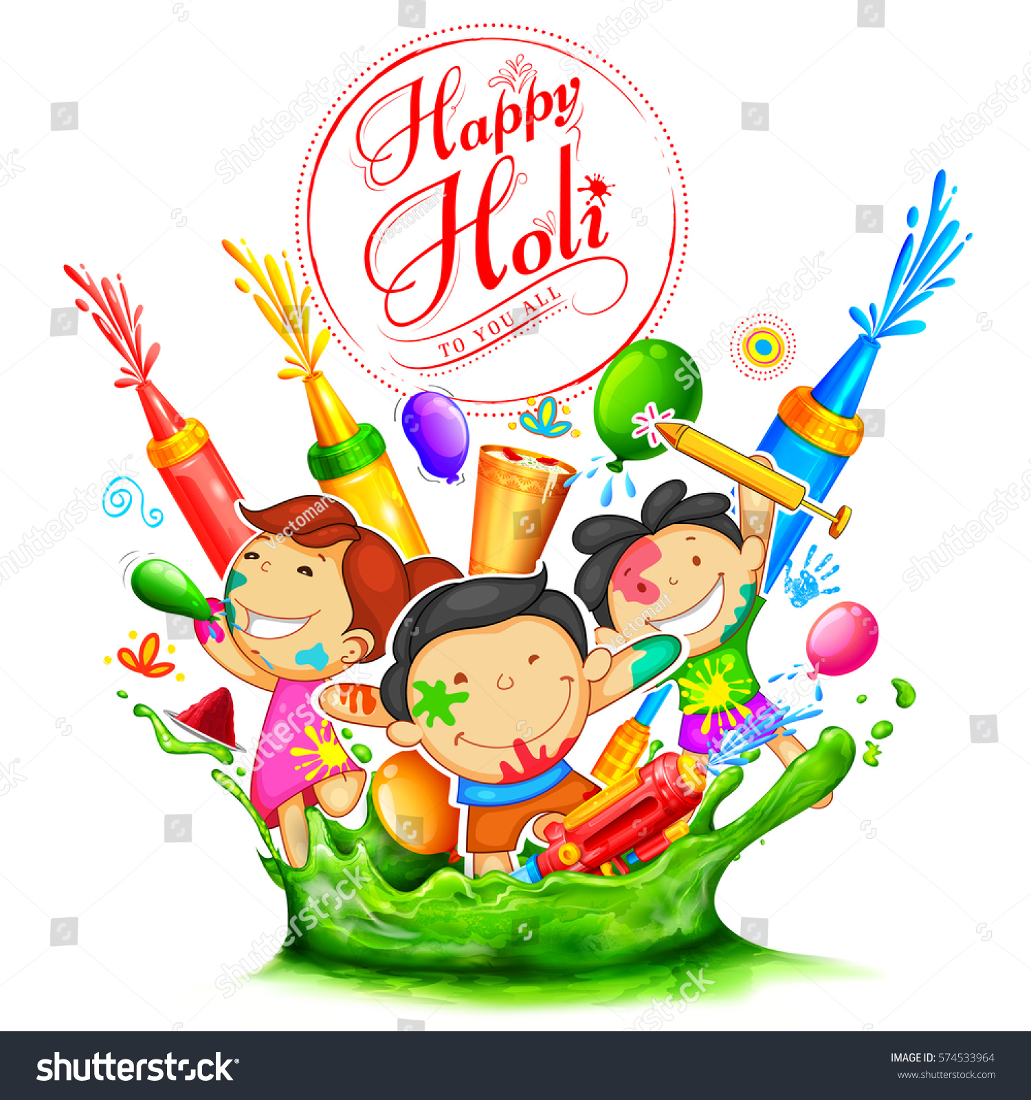 Illustration Colorful Happy Holi Background Festival Stock Vector ...