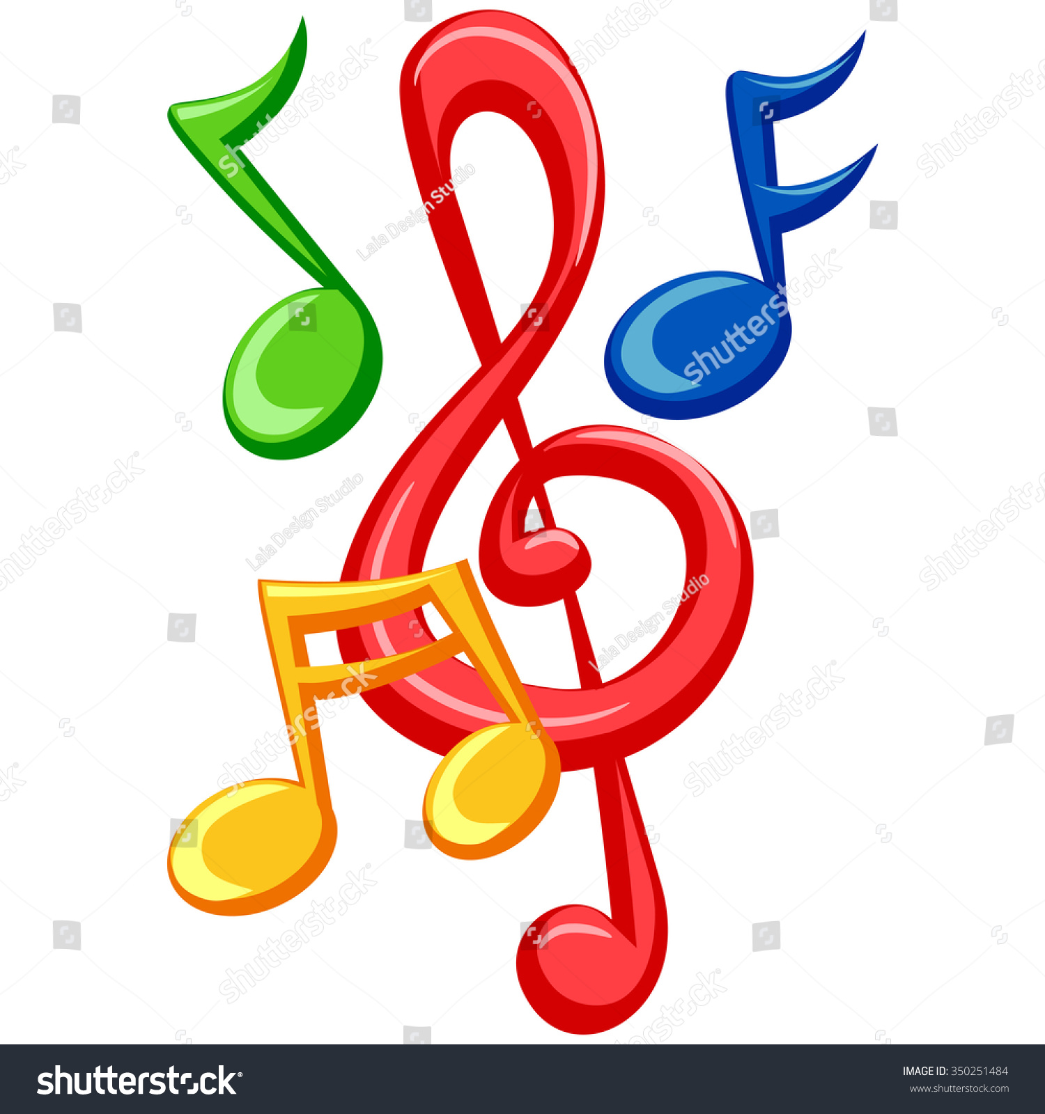 Illustration Colorful Music Notes Stock Vector (Royalty Free) 350251484 ...