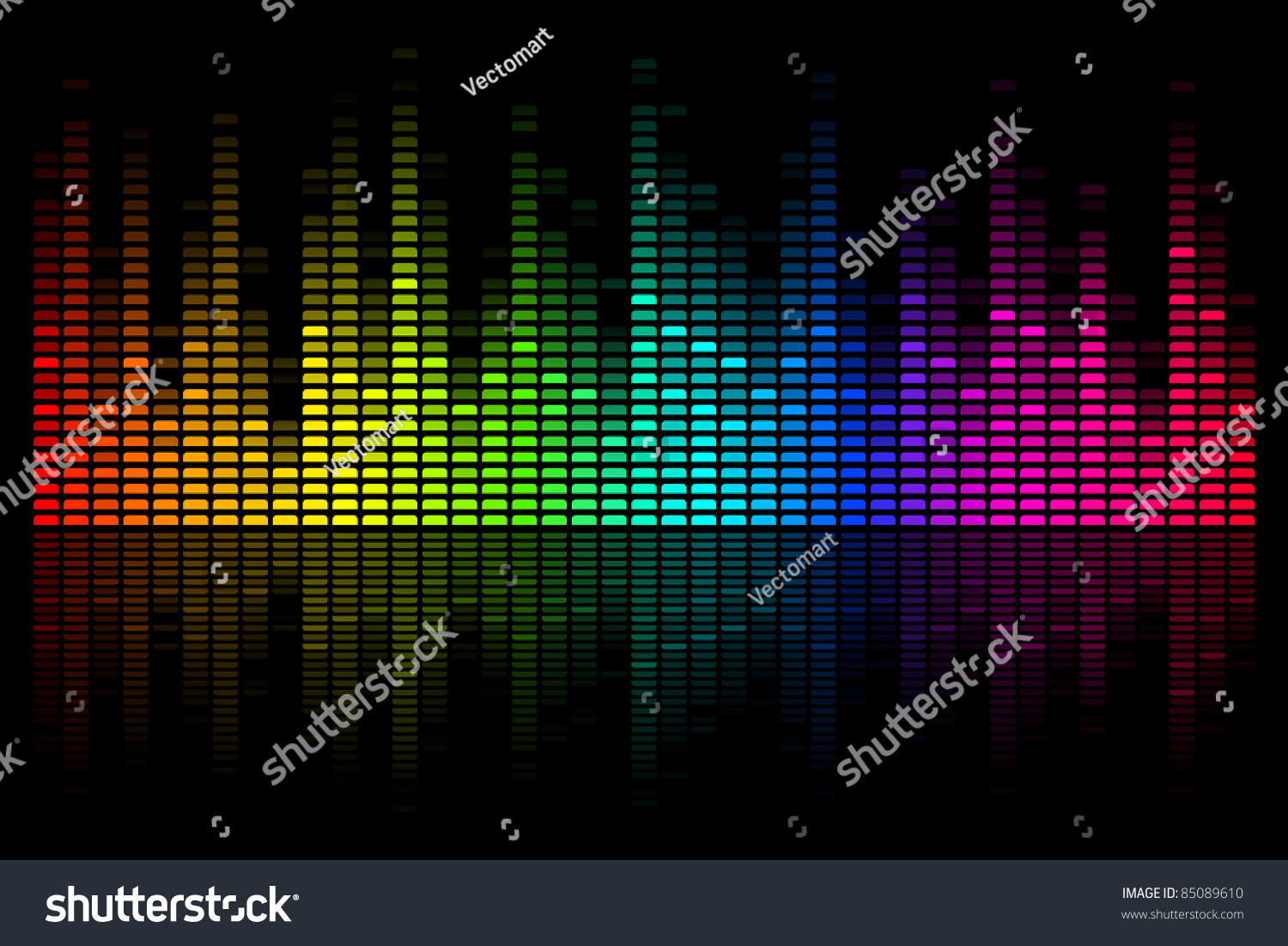 Illustration Of Colorful Musical Bar Showing Volume On Black Background ...