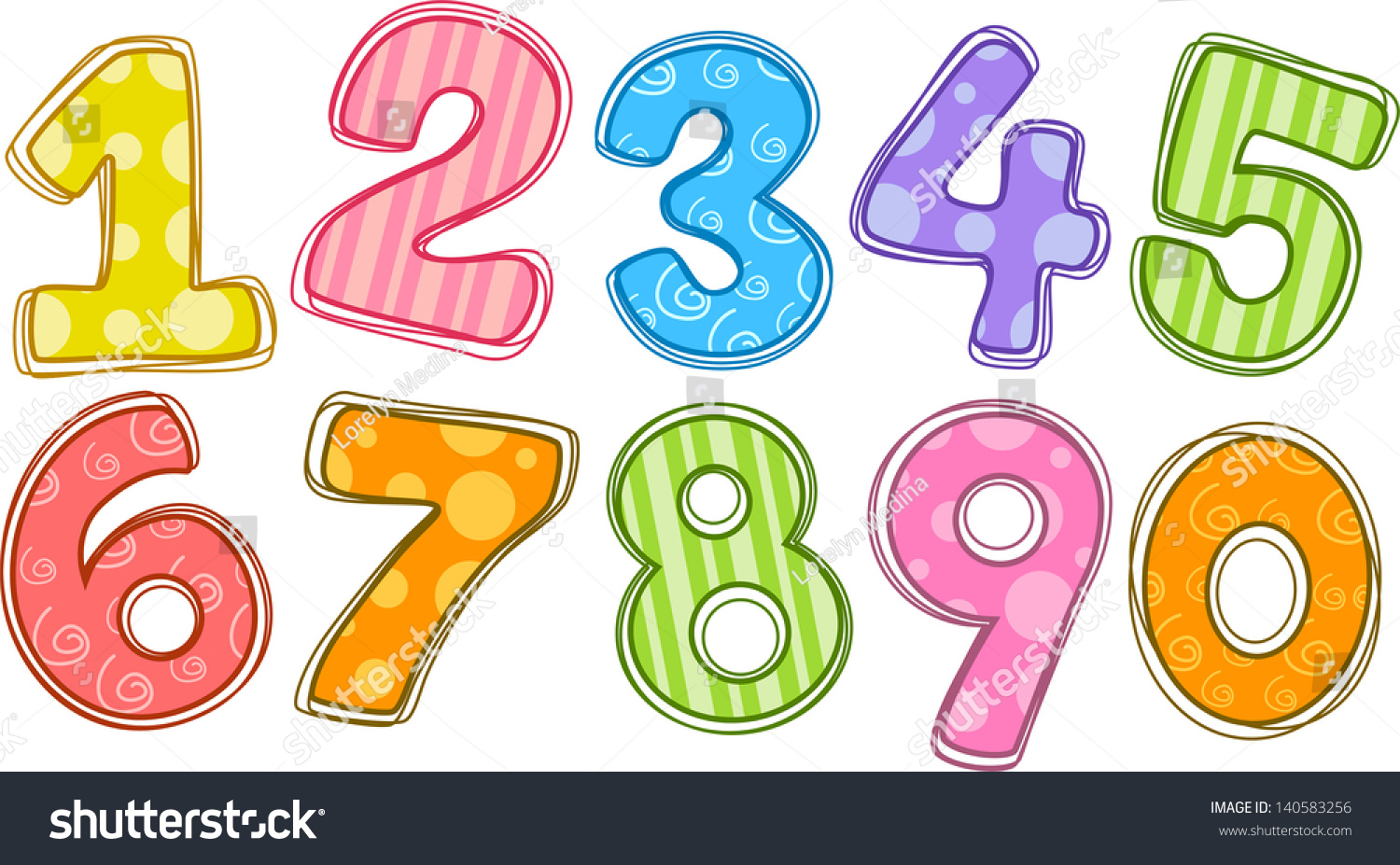 Printable Number 1 Colorful