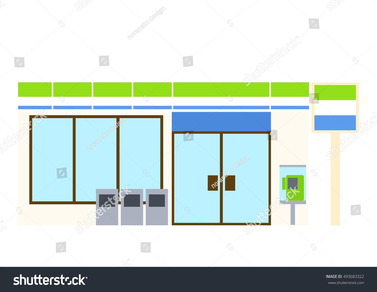 Illustration Convenience Store Stock Vector (Royalty Free) 493683322