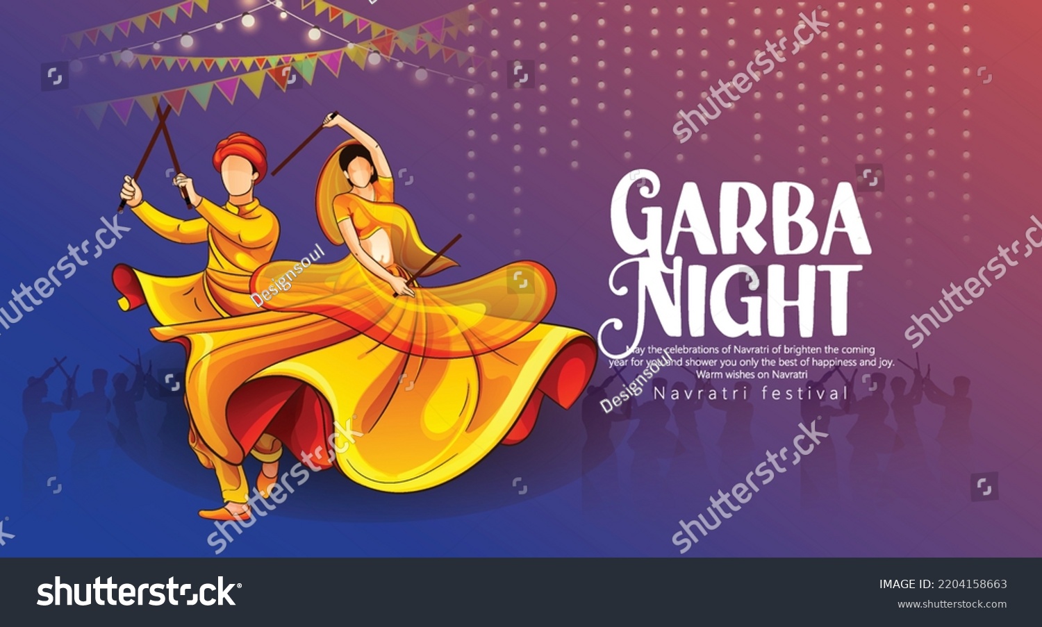 SVG of Illustration of couple playing Garba and Dandiya night in Navratri Celebration for Navratri festival of India svg