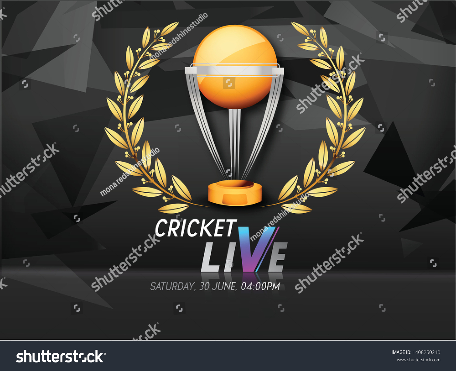 Illustration Cricket Live World Cup Trophy เวกเตอร์สต็อก (ปลอดค่า