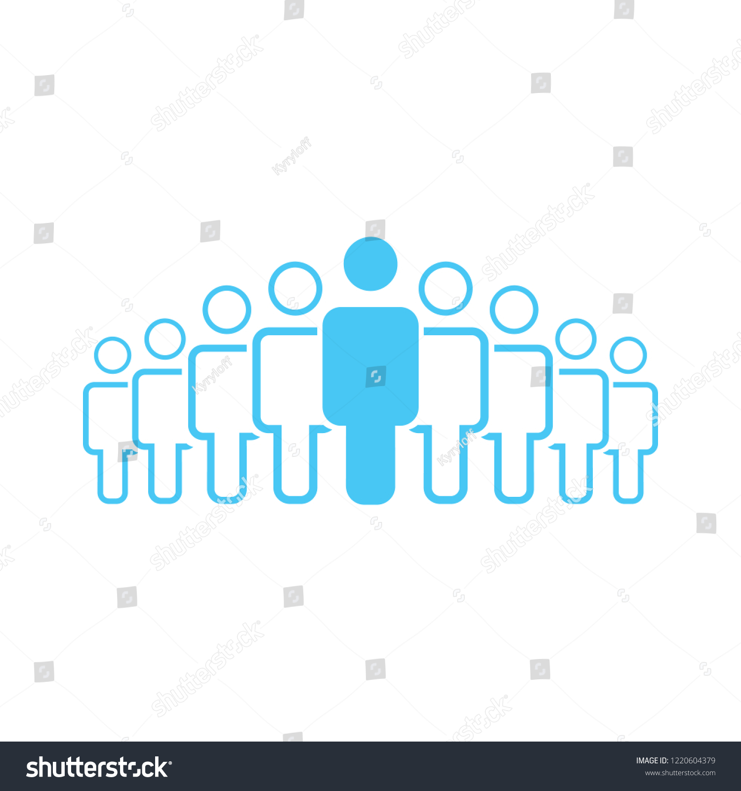 Illustration Crowd Nine People Icon Silhouettes Stock Vector (Royalty ...