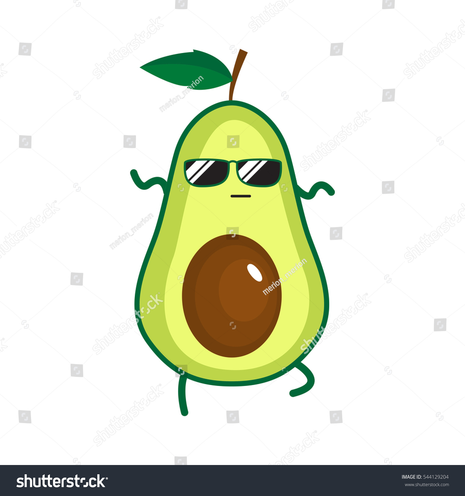 Illustration Cute Avocado Vector Illustration Stock Vector (Royalty ...