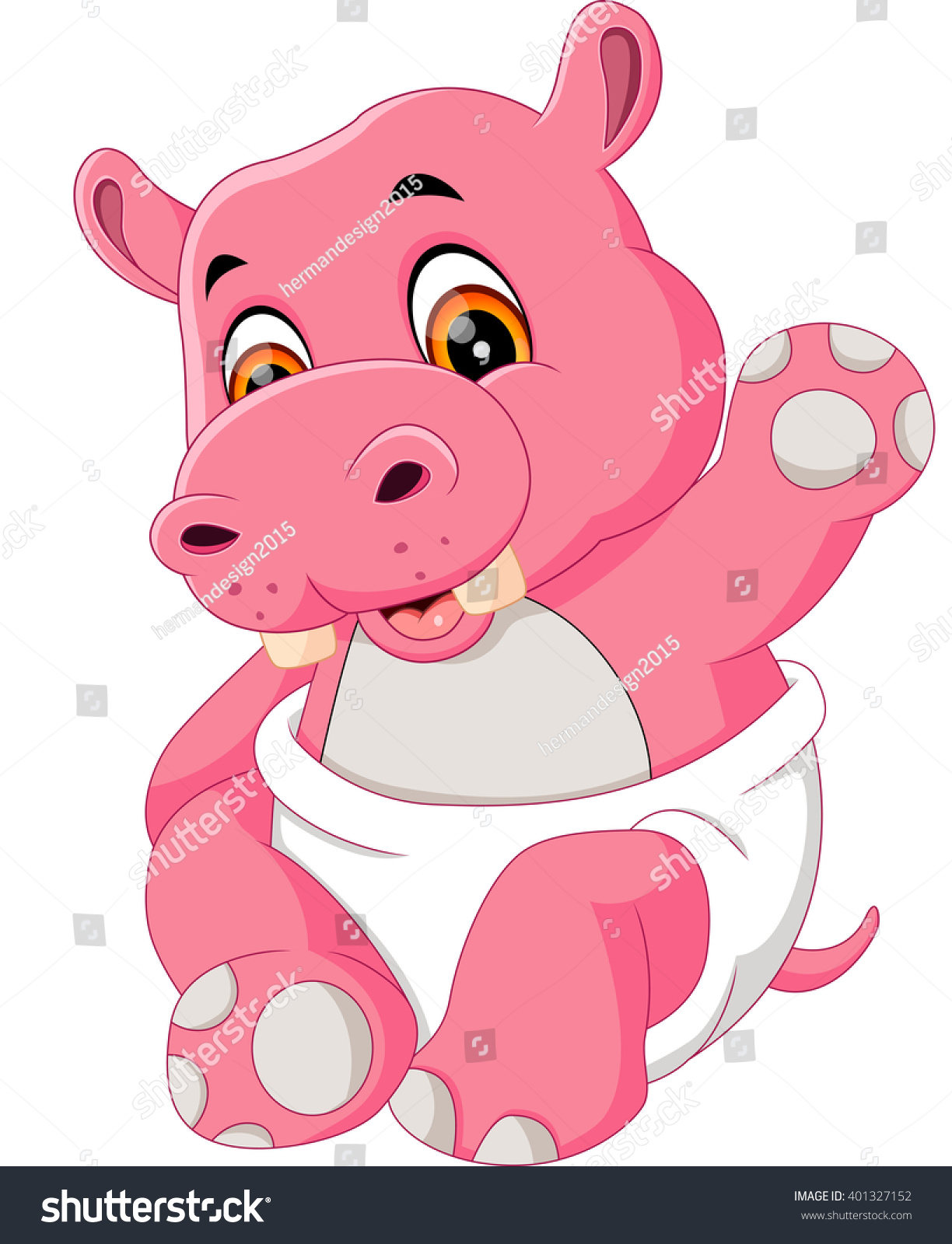 Download Illustration Cute Baby Hippo Cartoon Stock Vector ...