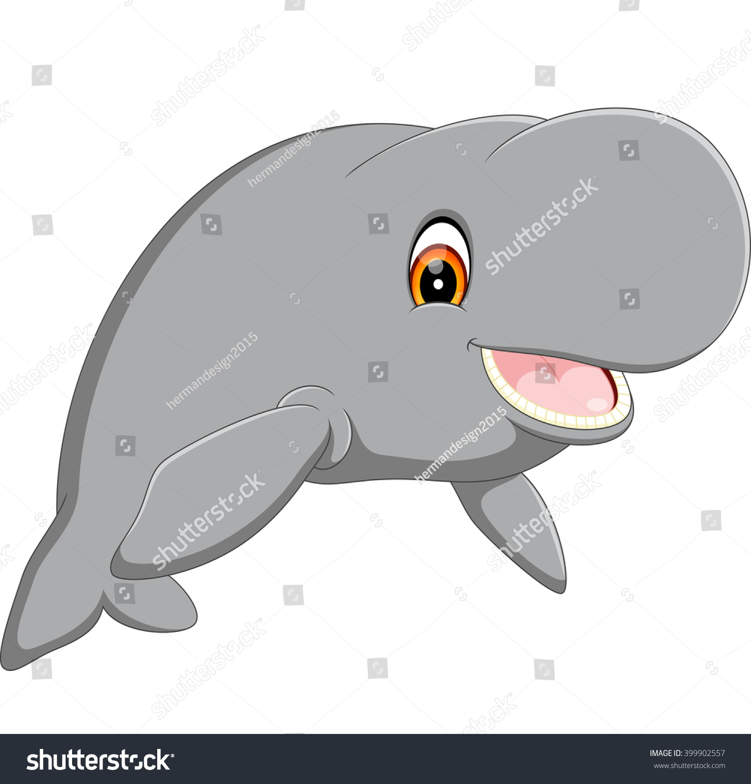 Illustration Cute Cartoon Manatee Stock Vector 399902557 - Shutterstock