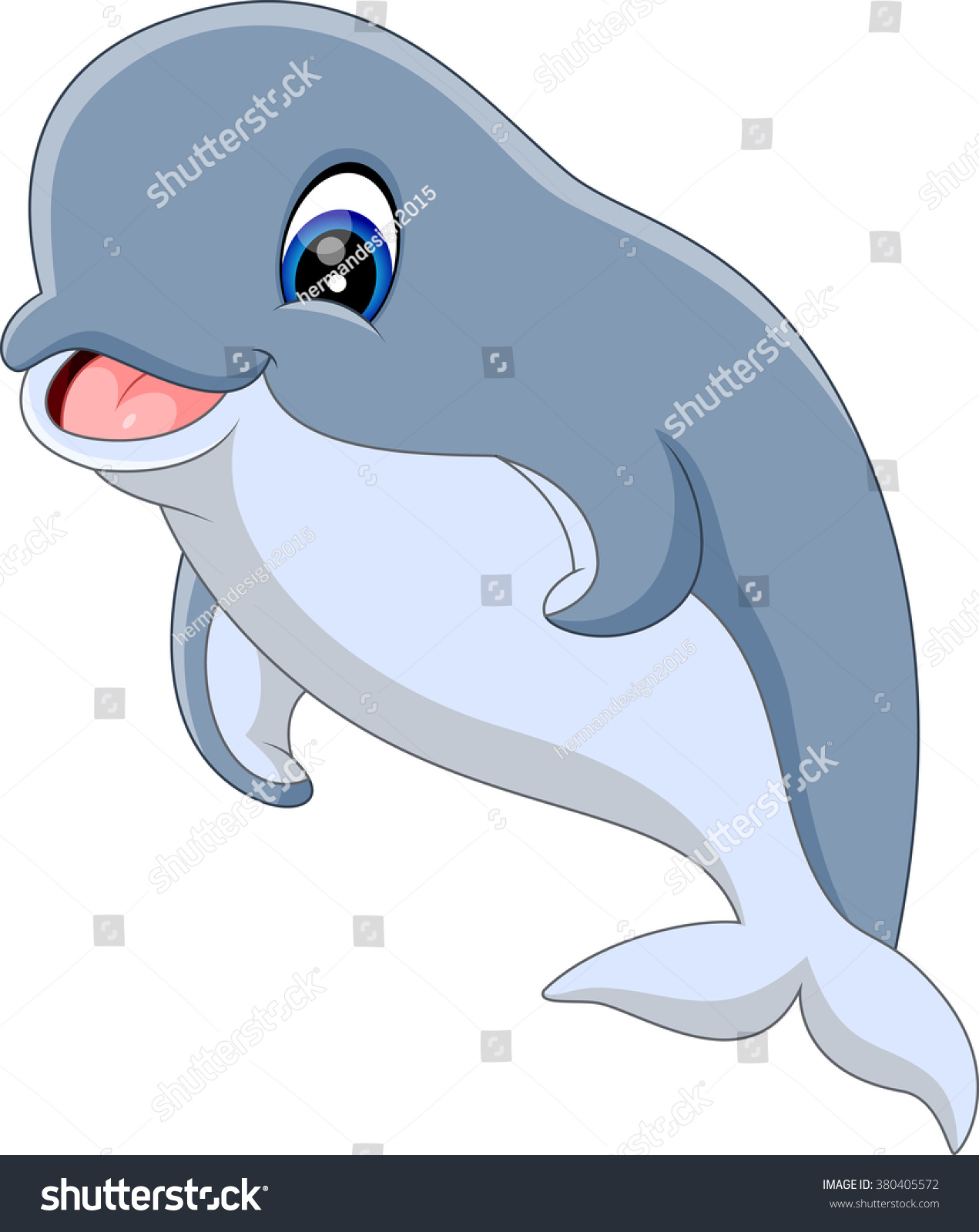 Illustration Cute Dolphin Cartoon Stock Vector (Royalty Free) 380405572