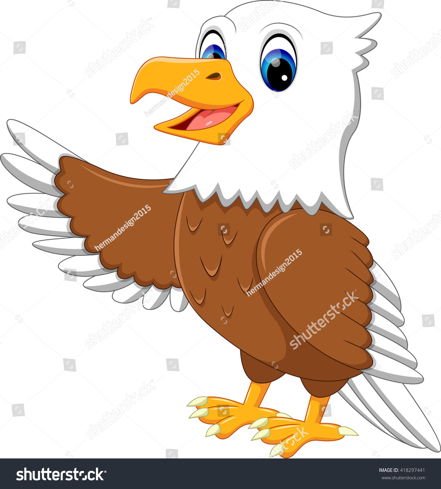 Illustration Of Cute Eagle Cartoon - 418297441 : Shutterstock