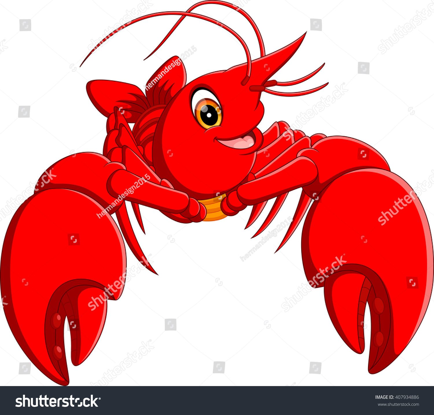 Illustration Cute Lobster Cartoon Stock Vector (Royalty Free) 407934886