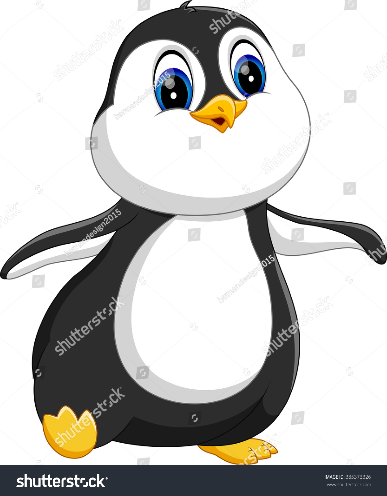 Illustration Of Cute Penguin Cartoon - 385373326 : Shutterstock