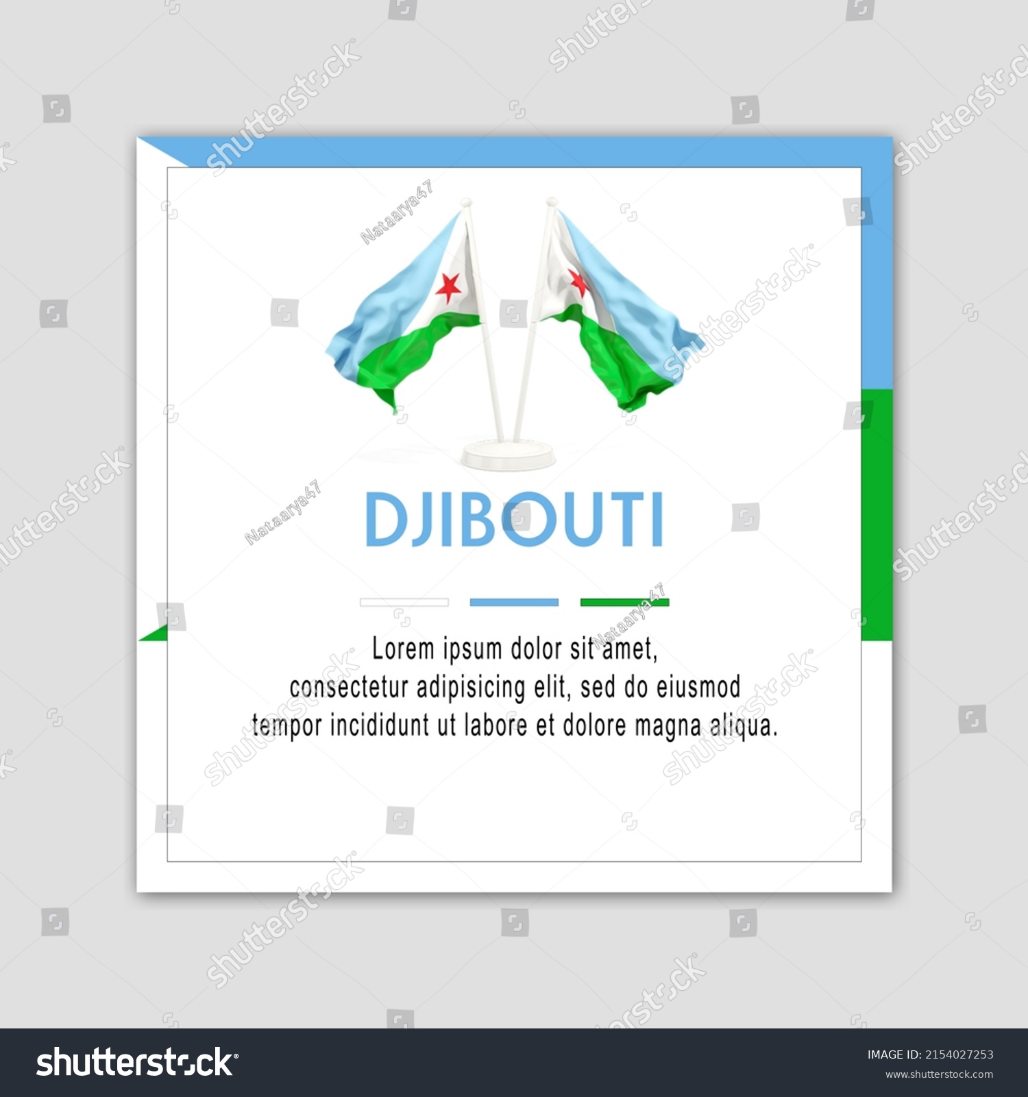SVG of Illustration of Djibouti National Day celebration, with Djiboutian flagpole. svg