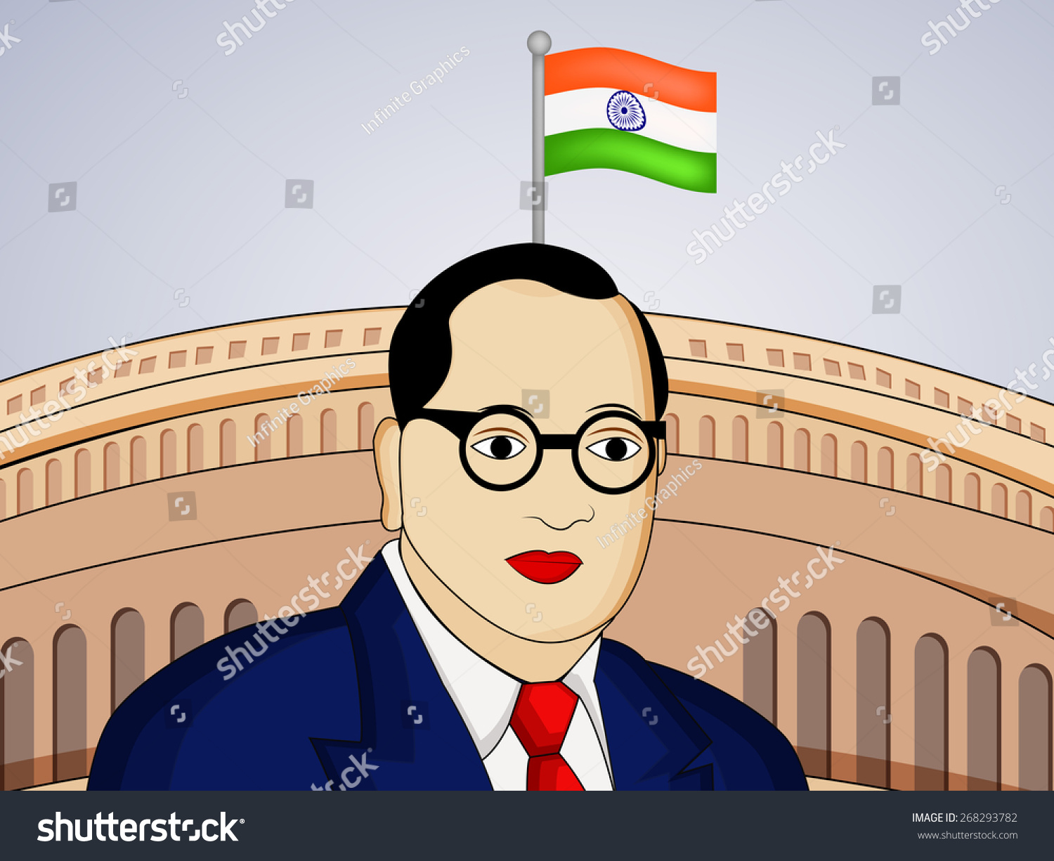 Illustration Of Dr. B. R. Ambedkar For Ambedkar Jayanti - 268293782 ...