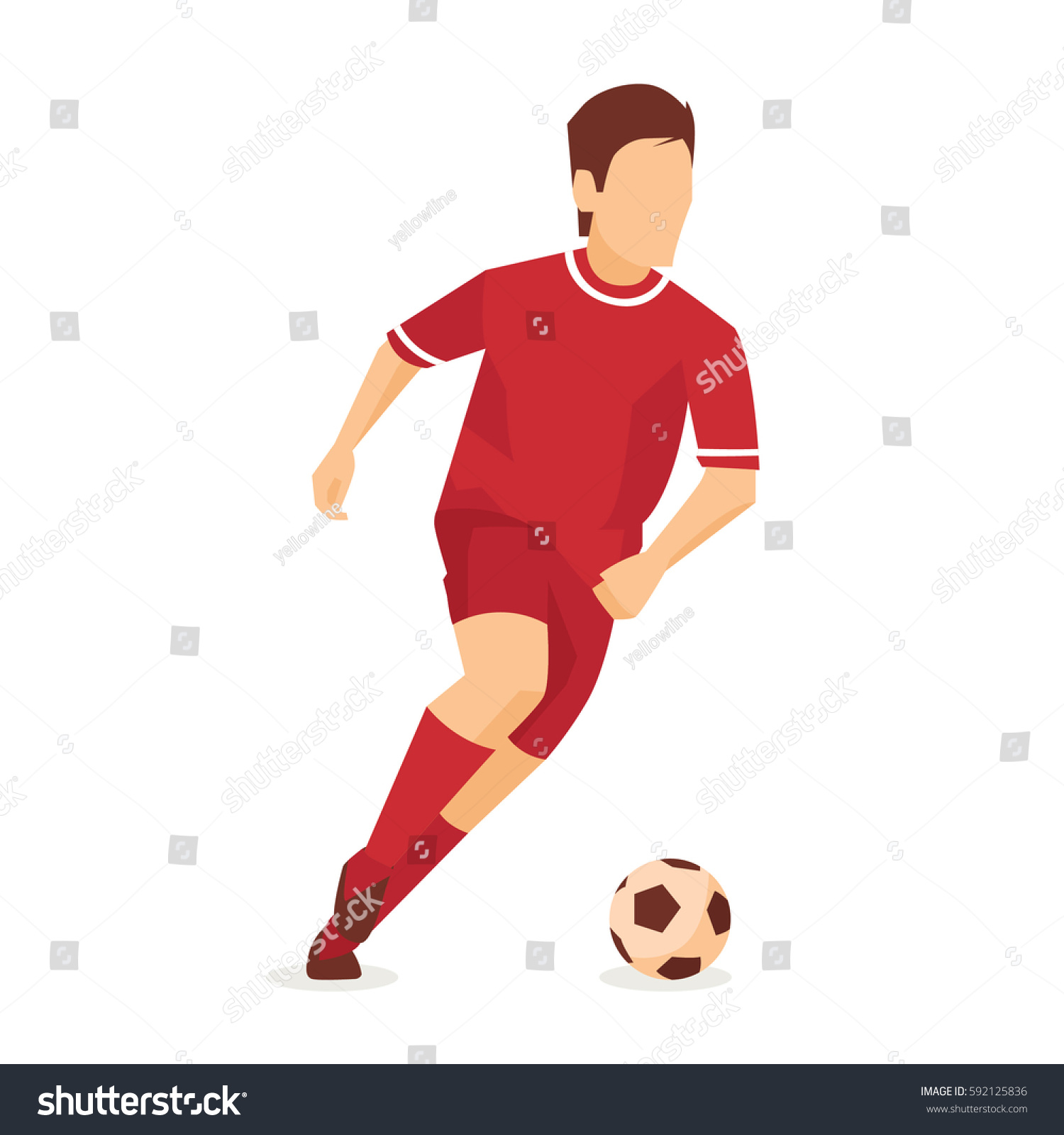 Illustration Dribbling Soccer Player Stock Vector (Royalty Free) 592125836