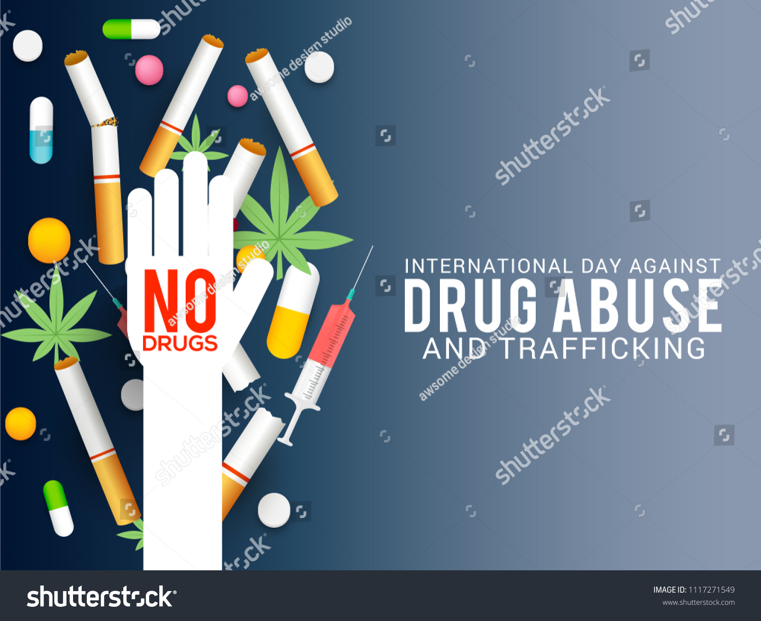 Illustration Drug Abusing Concept Poster Template Stock Vector (Royalty ...