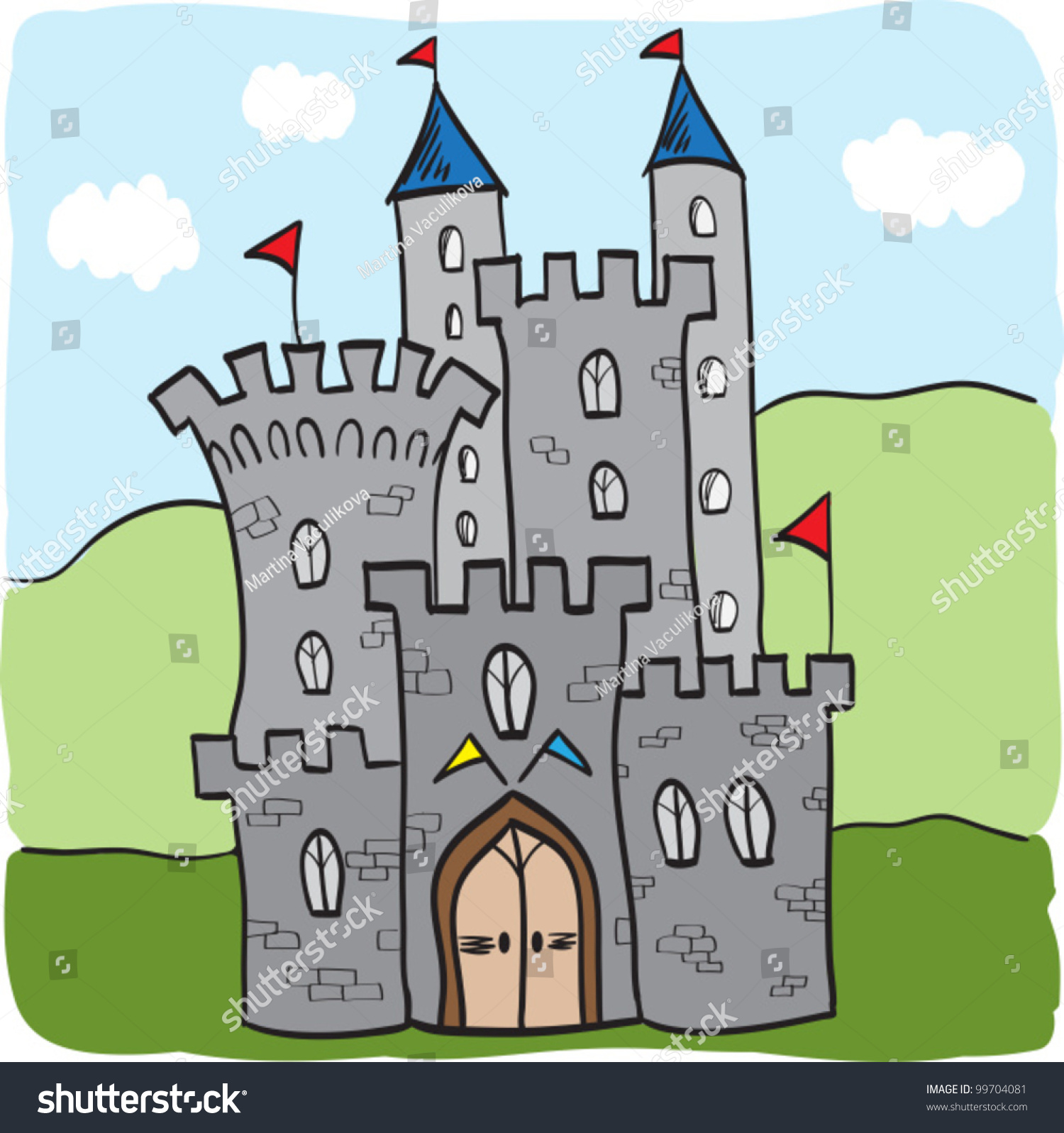 Illustration Fairytale Castle Kingdom Cartoon Style Stock Vector ...