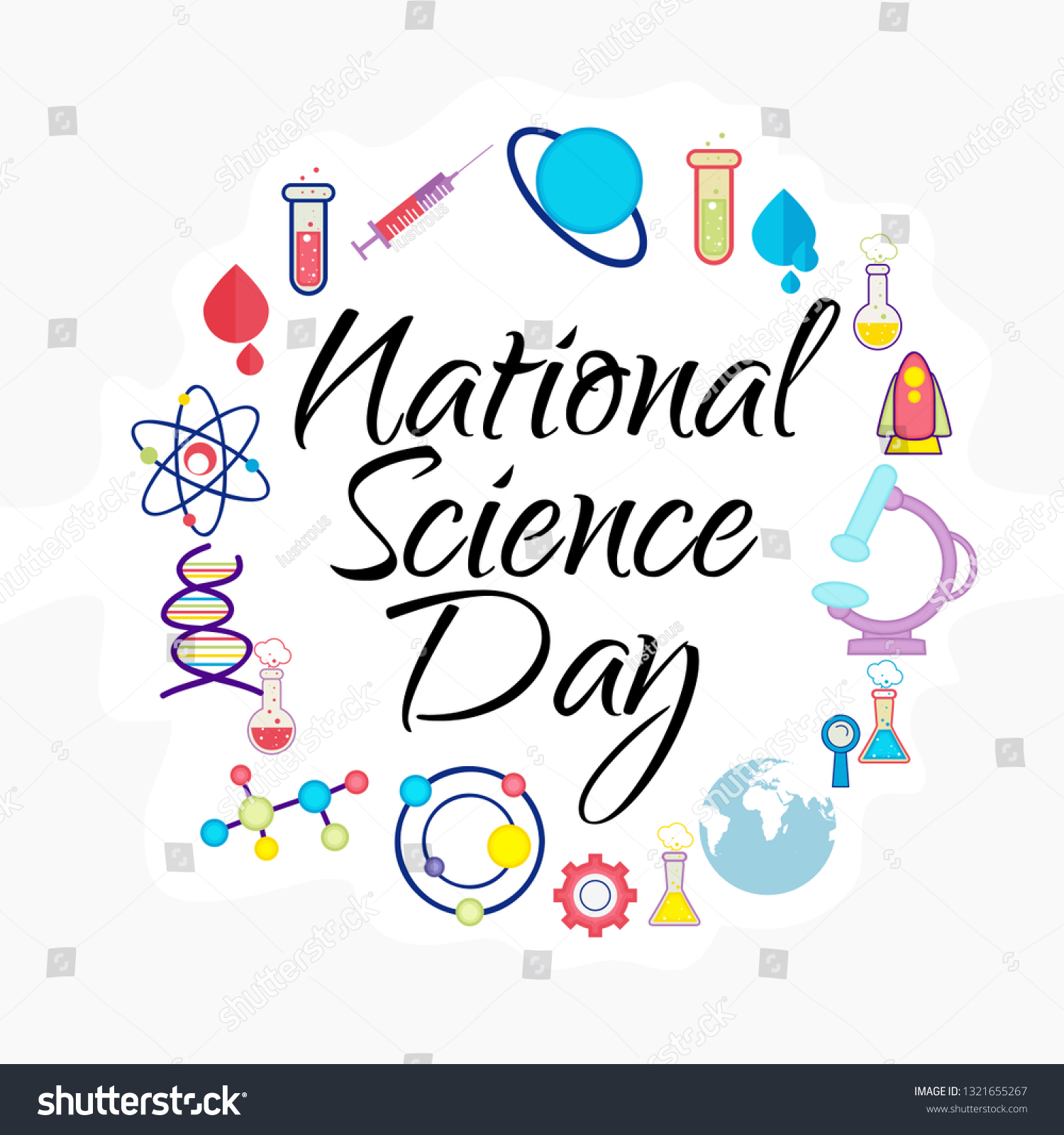 Illustration 28 February National Science Day Stock Vector (royalty 