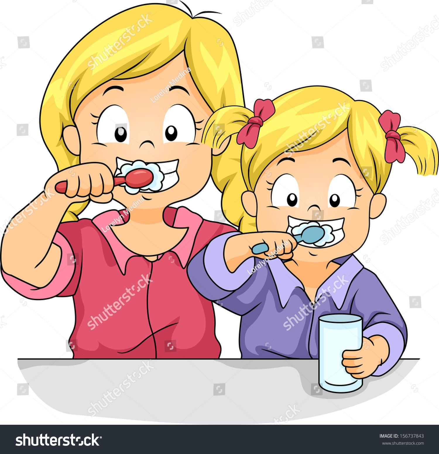 clipart girl brushing teeth - photo #18
