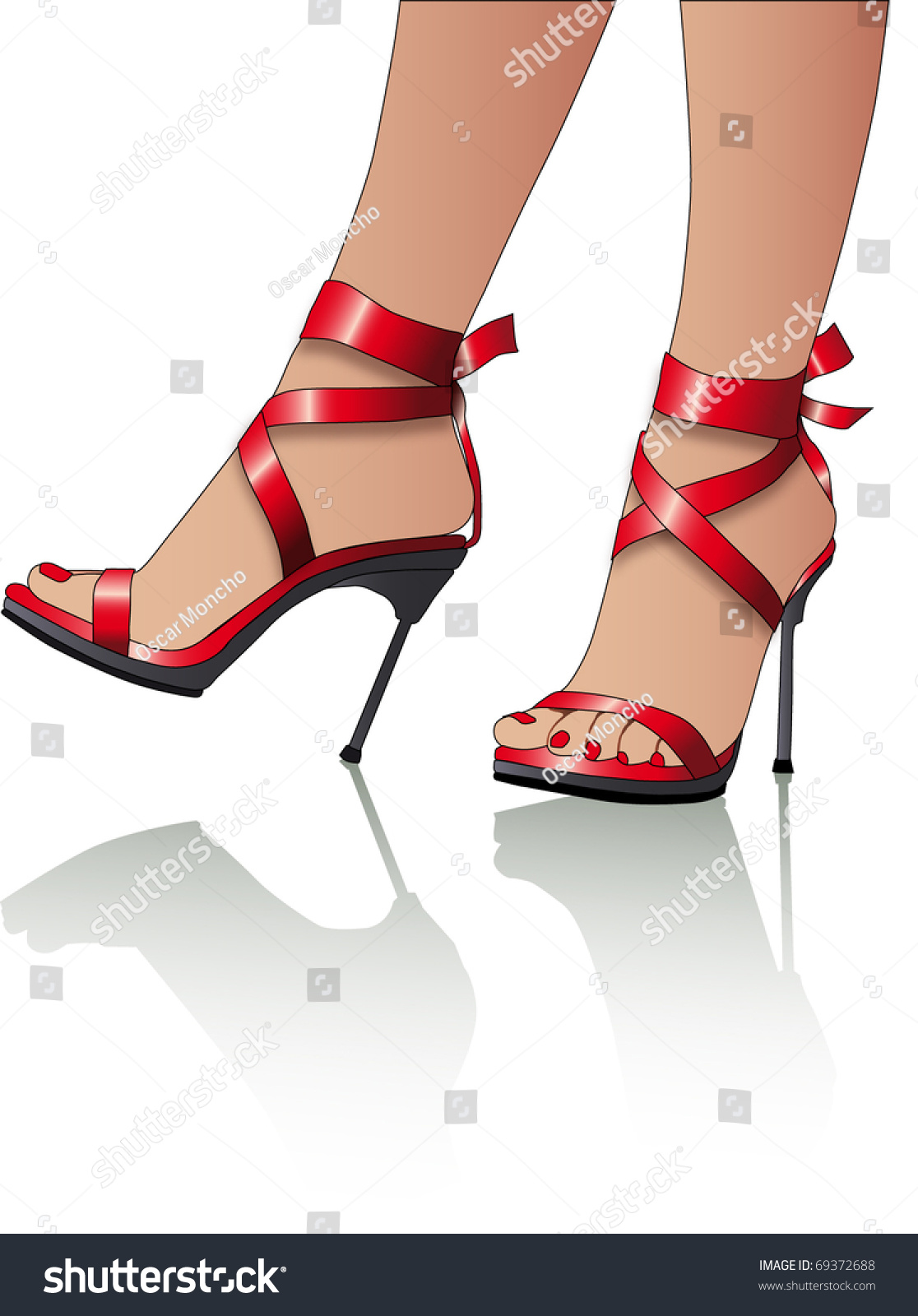 red color heels