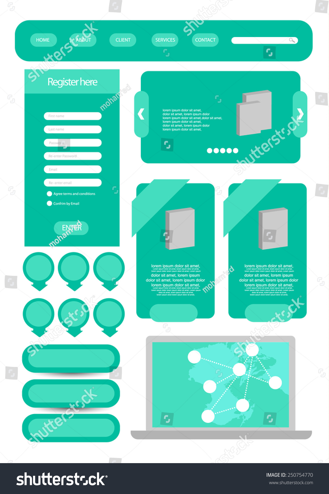 Illustration Flat Web User Interface Vector Stock Vector (Royalty Free ...