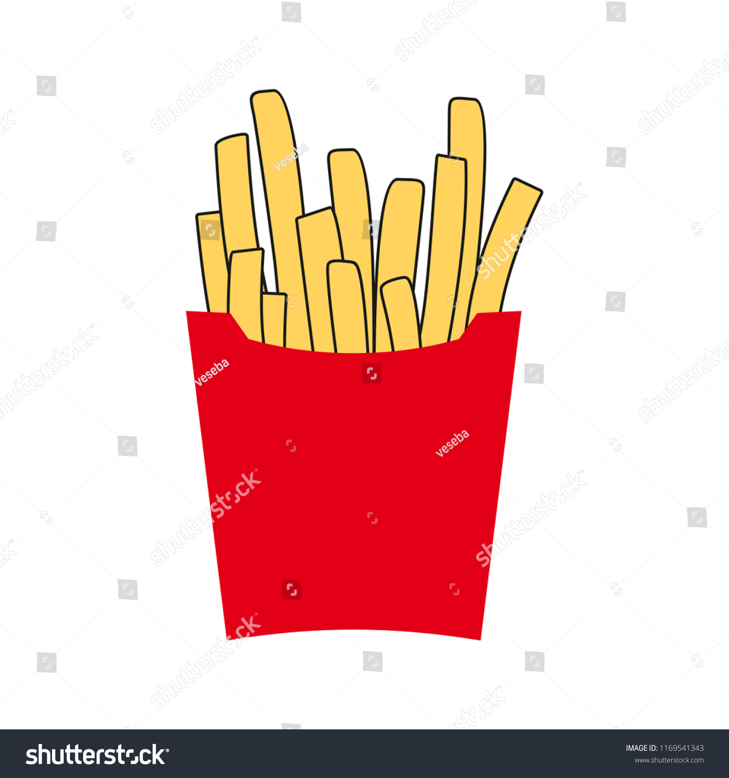 Illustration French Fries Fried Potatoes French Stock Vector (Royalty ...