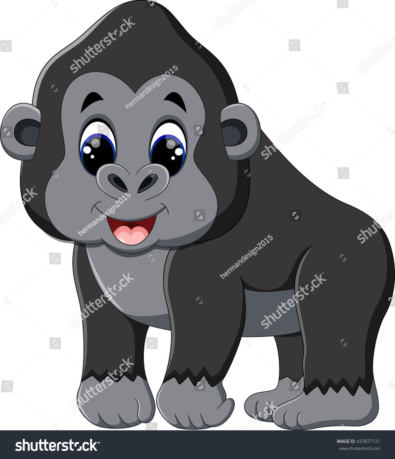 Illustration Funny Gorilla Cartoon Stock Vector (Royalty Free